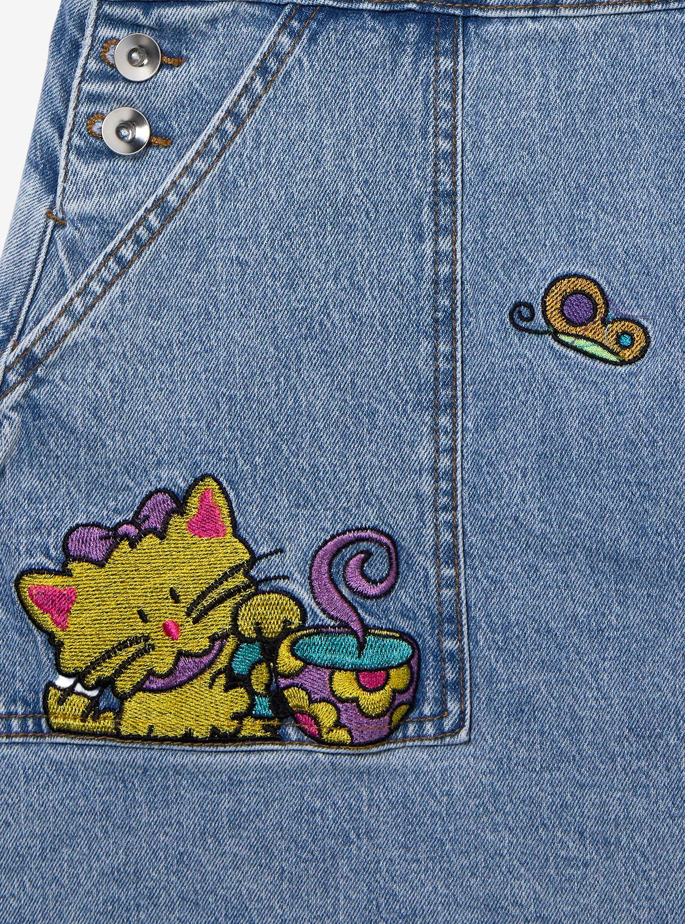 Sanrio Spottie Dottie Butterfly Women's Plus Size Overall Dress &mdash; BoxLunch Exclusive, DENIM, alternate
