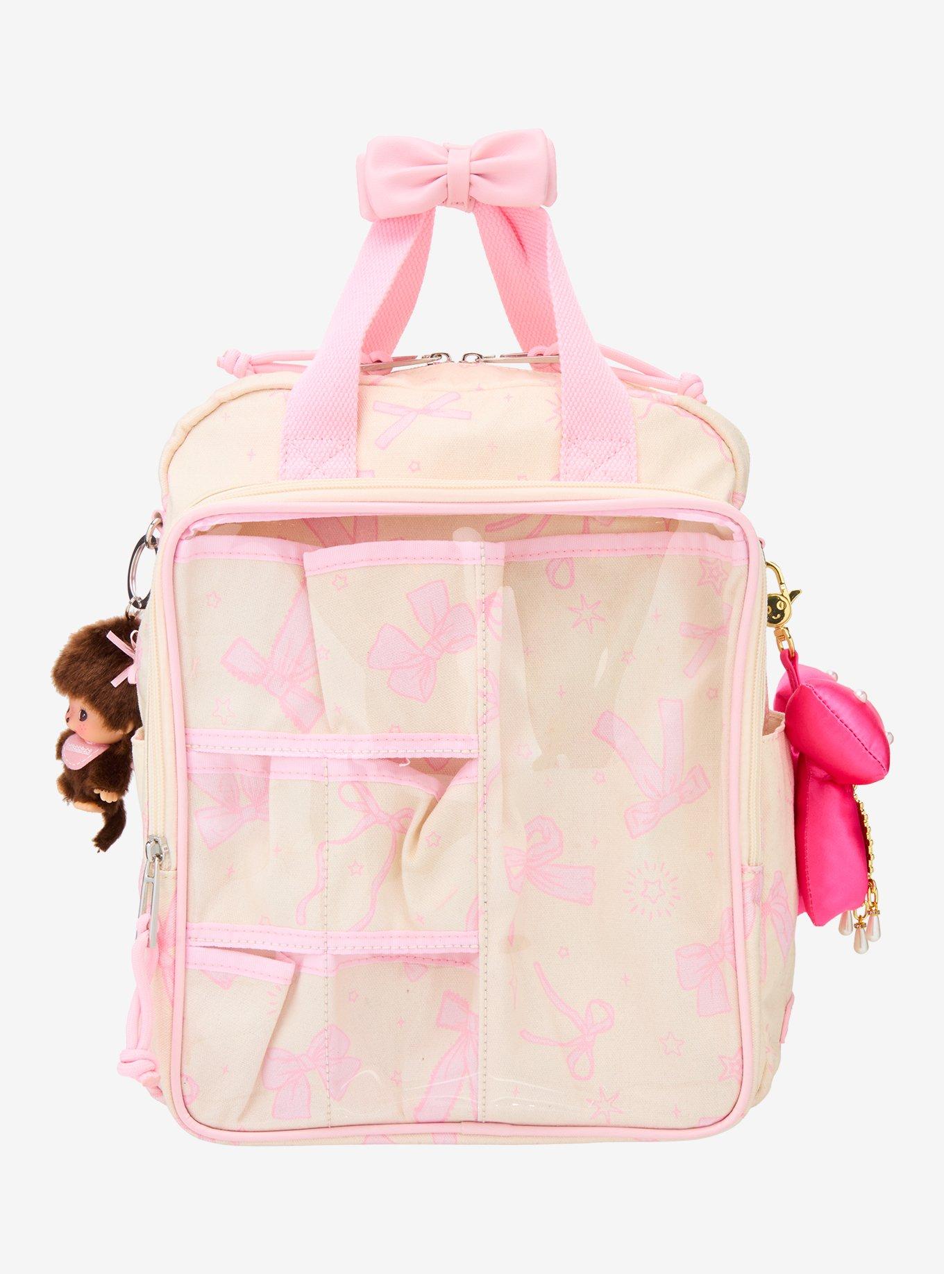 Pink Bow Allover Print Trinket Display Mini Backpack &mdash; BoxLunch Exclusive, , hi-res
