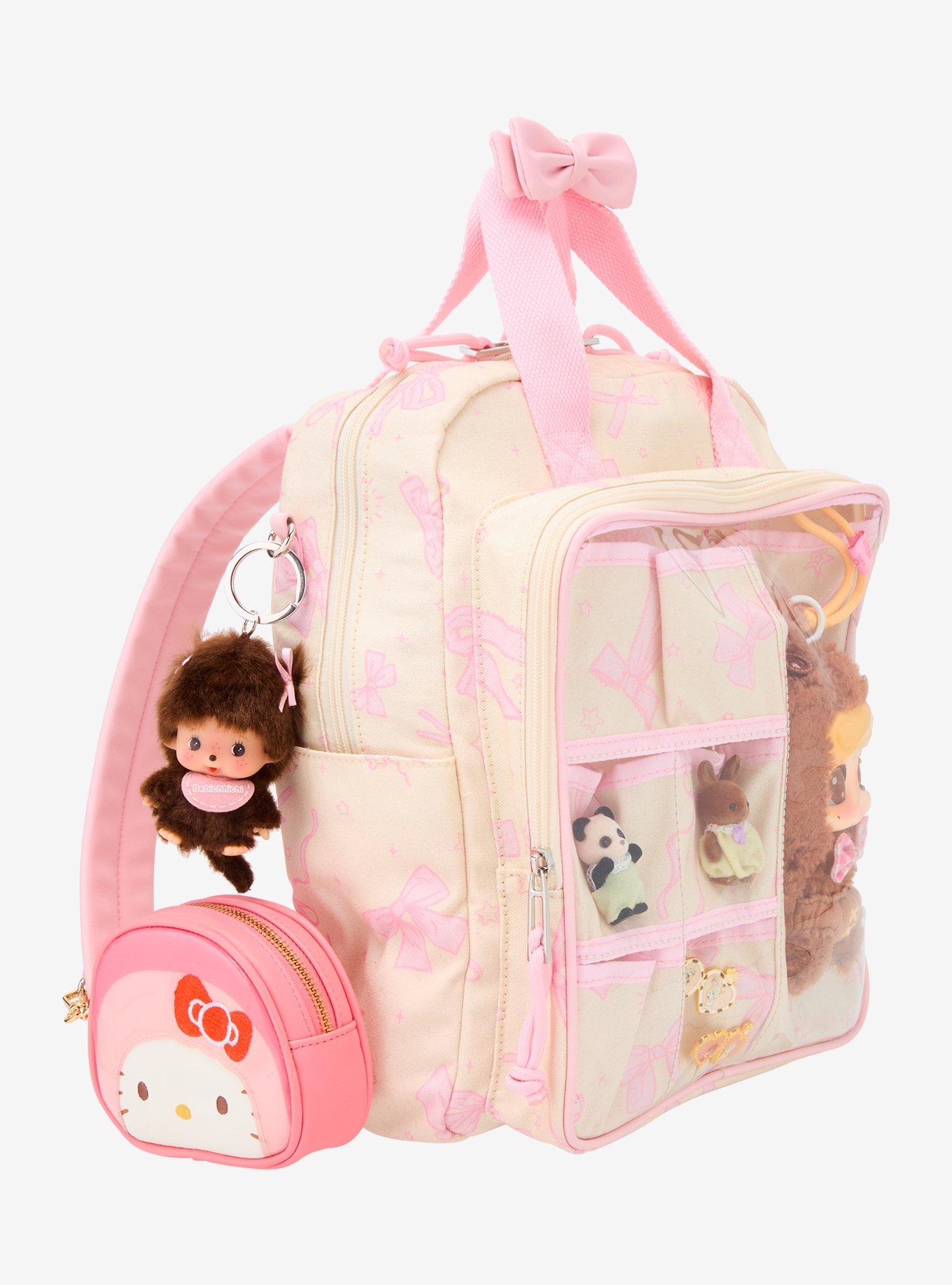 Pink Bow Allover Print Trinket Display Mini Backpack &mdash; BoxLunch Exclusive, , alternate