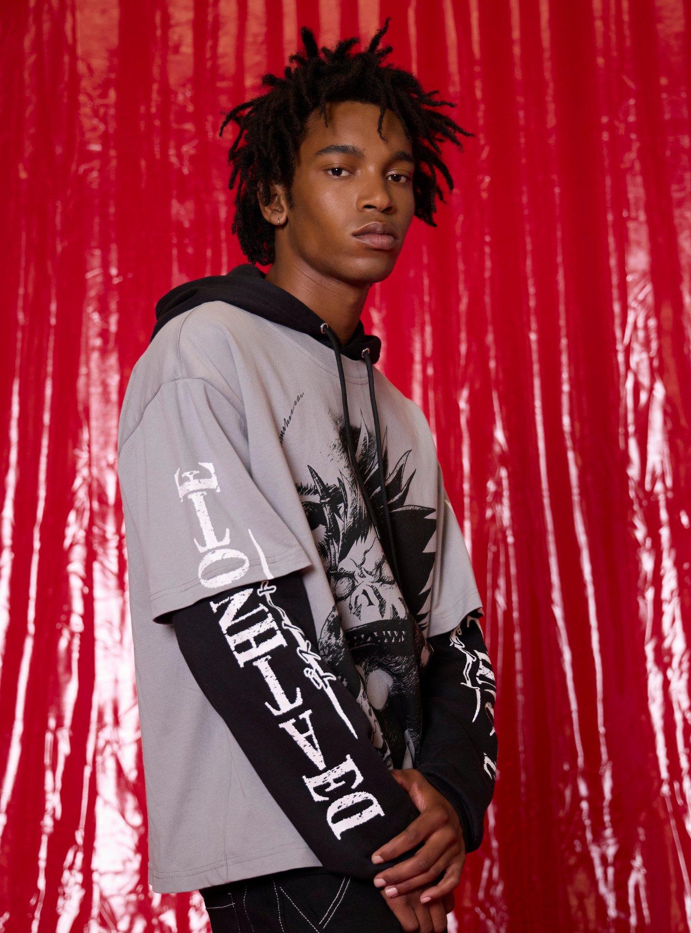 Death Note Ryuk Shinigami Twofer Hoodie, GREY, alternate