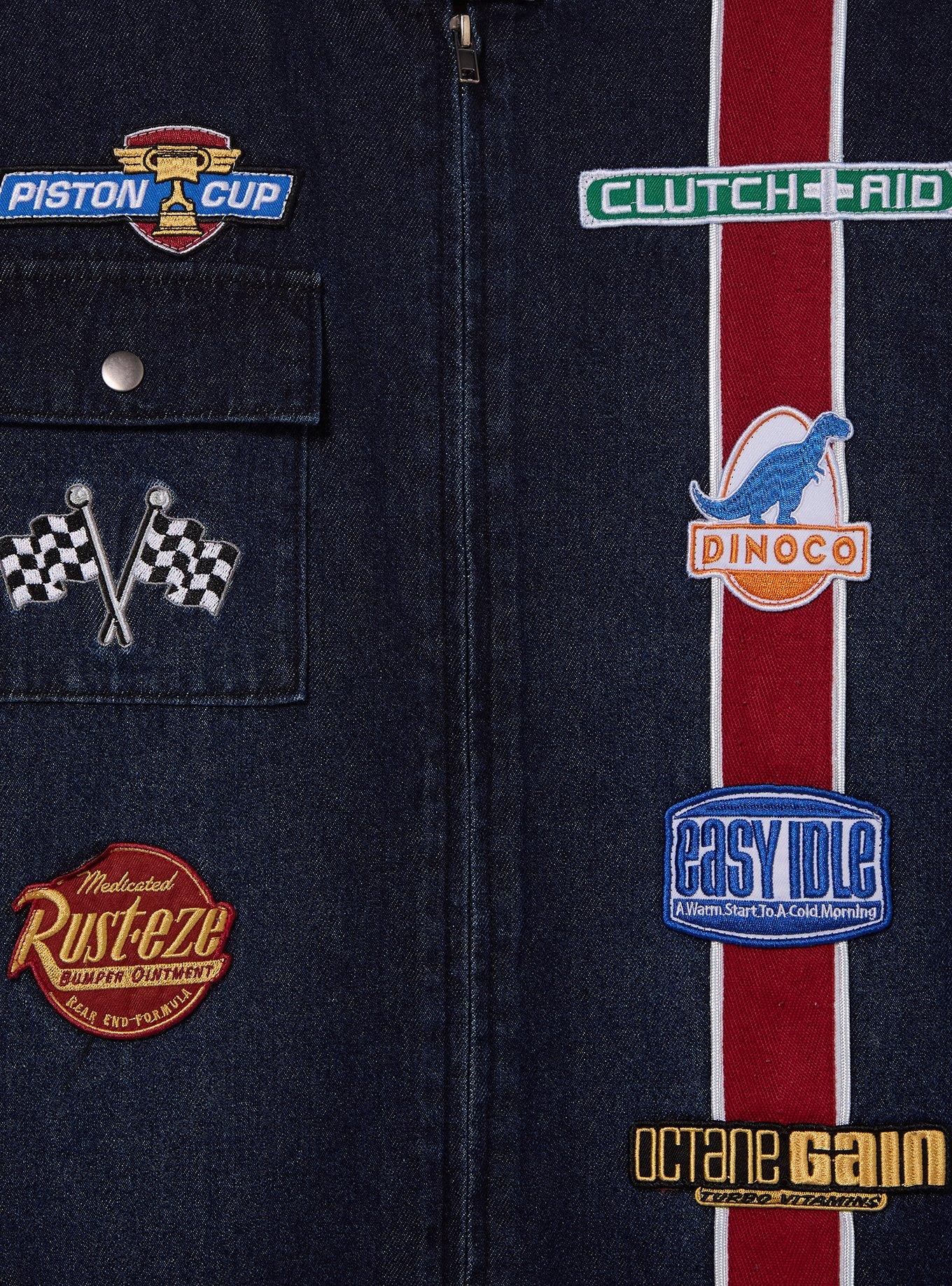 Disney Pixar Cars Cropped Women's Denim Moto Jacket &mdash; BoxLunch Exclusive, DENIM, alternate