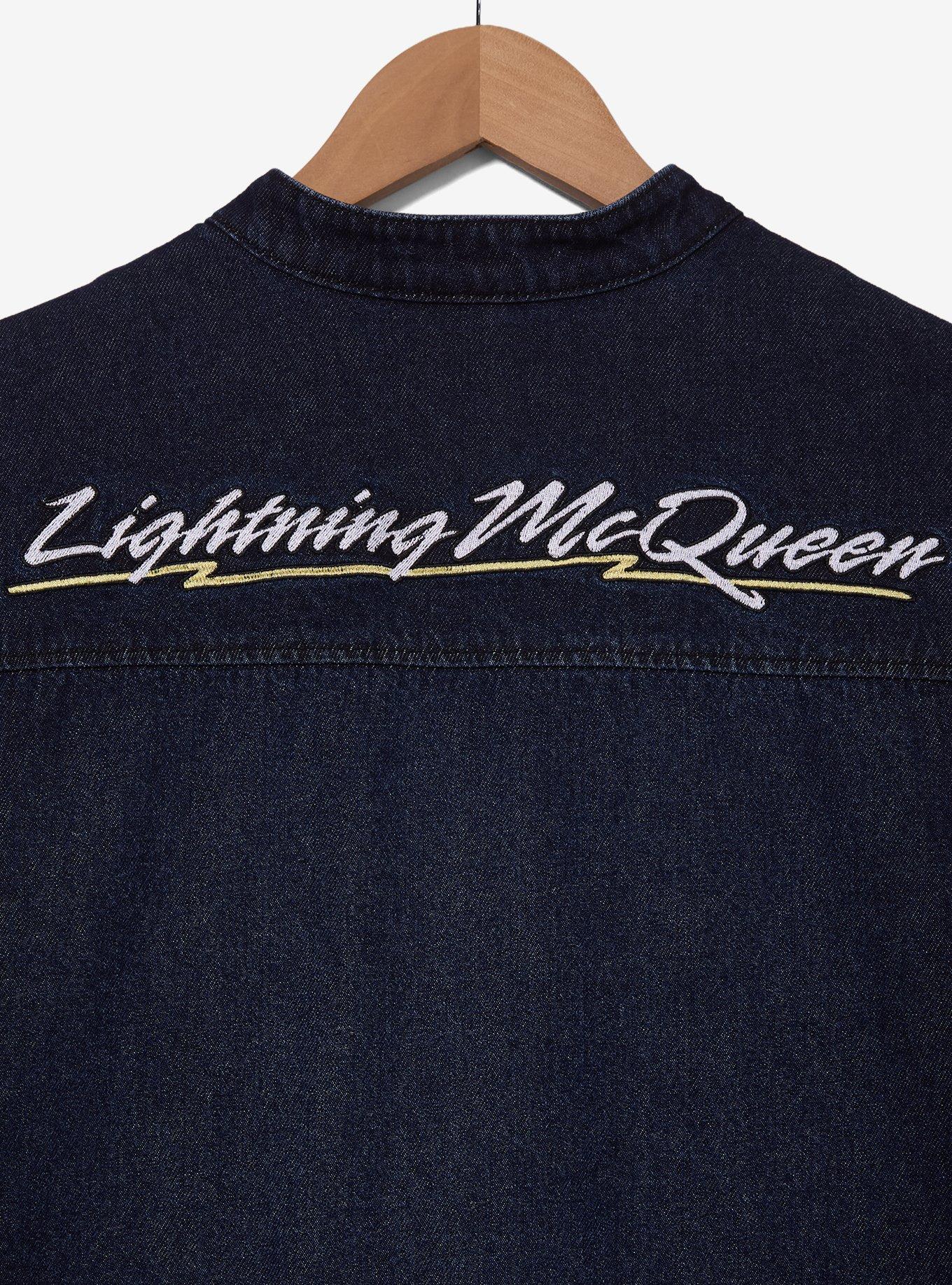 Disney Pixar Cars Cropped Women's Plus Size Denim Moto Jacket &mdash; BoxLunch Exclusive, DENIM, alternate