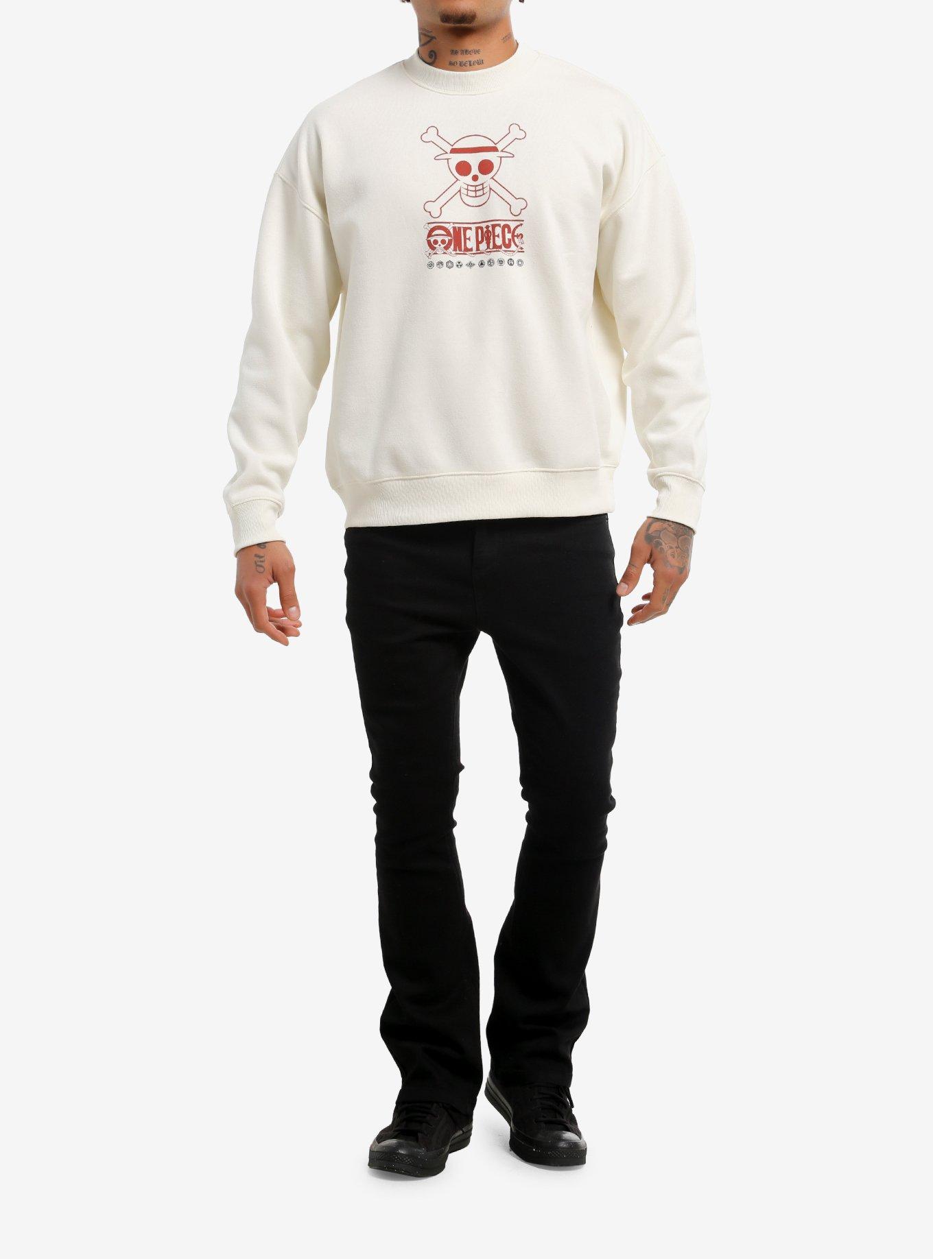 One Piece Red Outline Sweatshirt, BEIGE, alternate