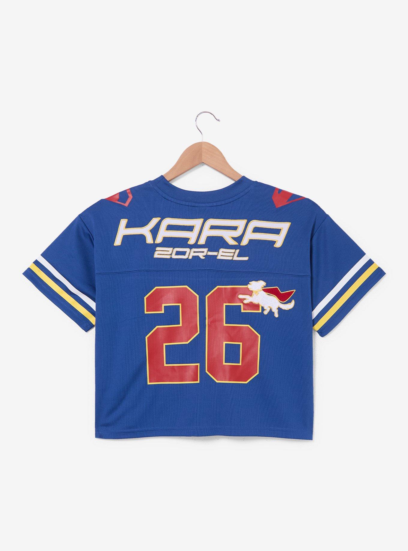 DC Comics Supergirl Kara Women's Cropped Football Jersey - BoxLunch Exclusive, , hi-res
