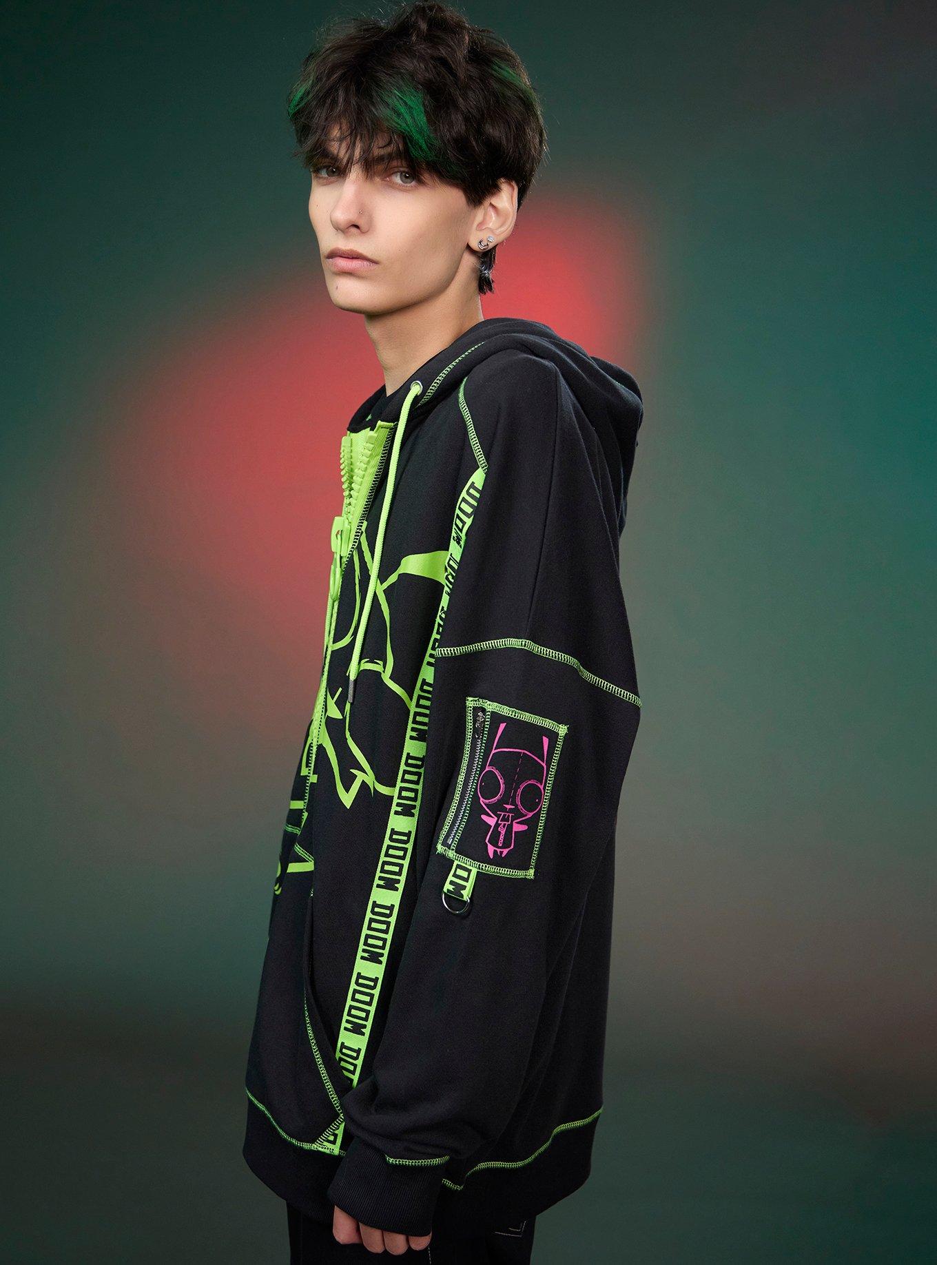Invader Zim GIR Utility Hoodie, BLACK, alternate