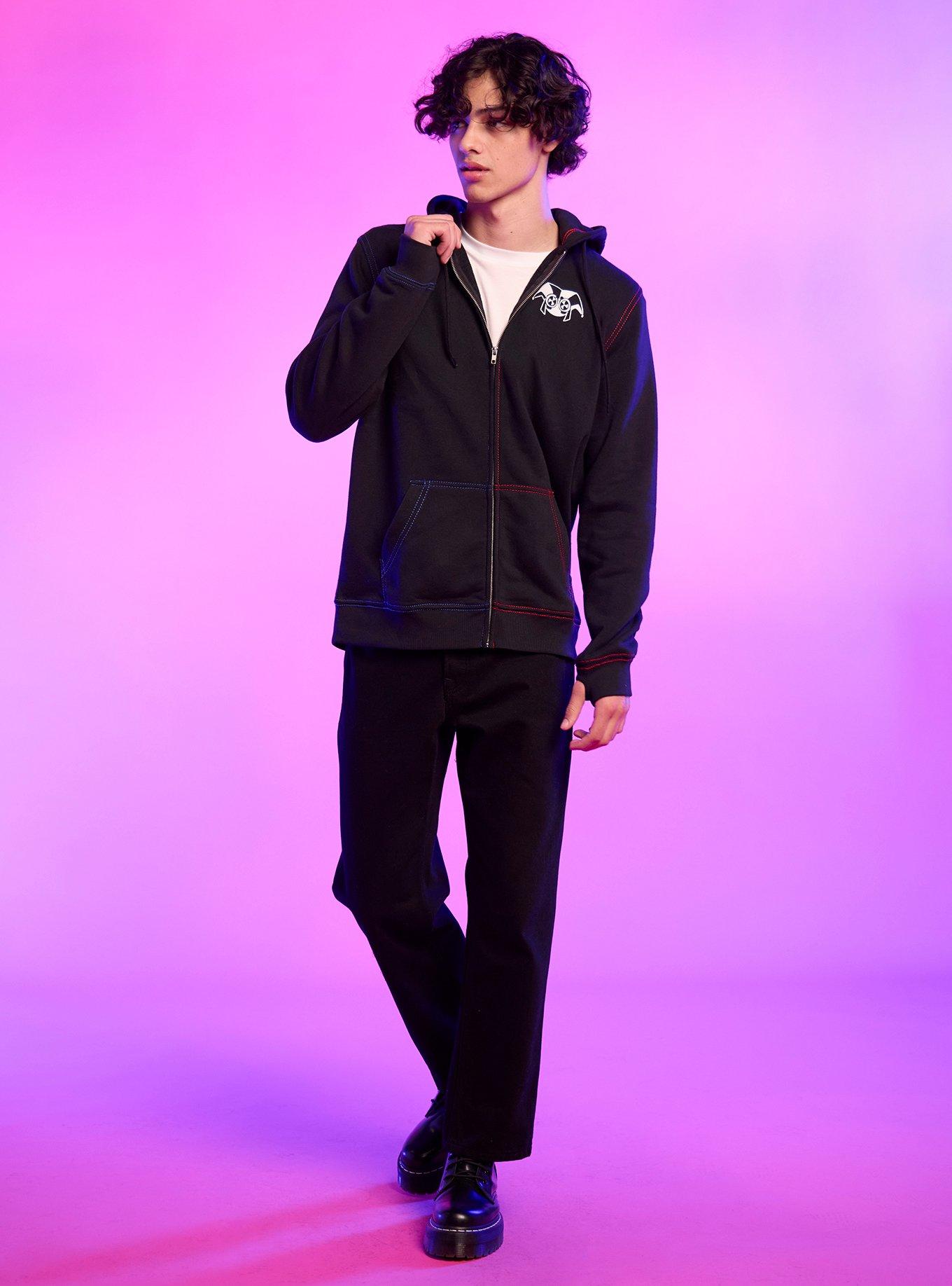 The Amazing Digital Circus Pomni Contrast Stitch Hoodie, BLACK, alternate