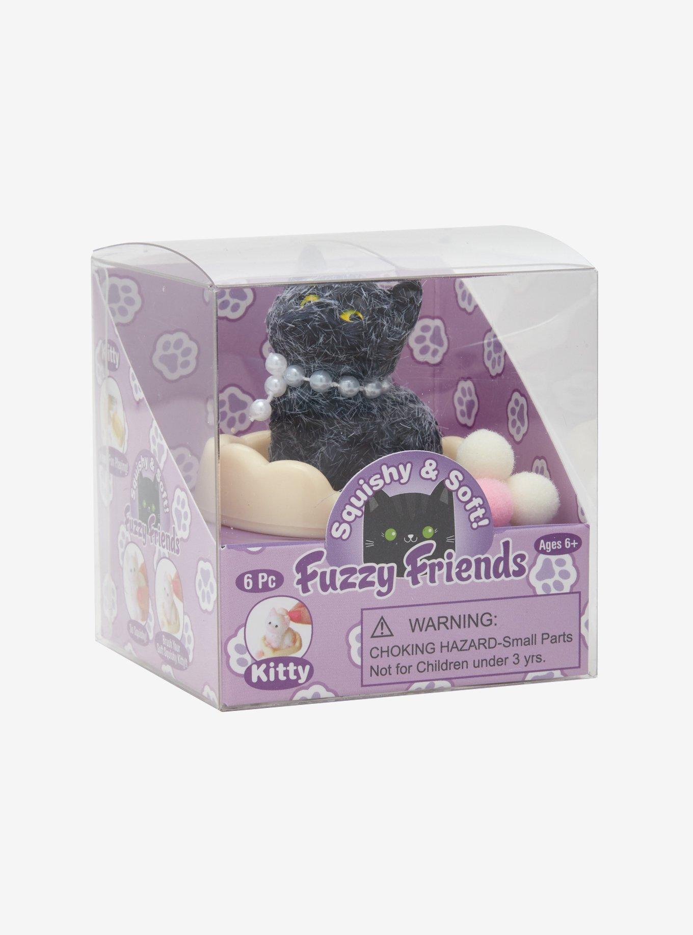 Fuzzy Friends Black Cat Squishy Toy, , hi-res
