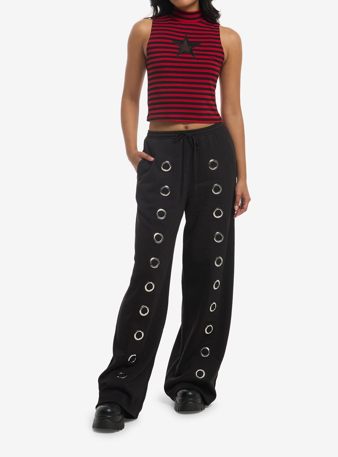 Black & Red Stripe Star Girls Tank Top, , hi-res