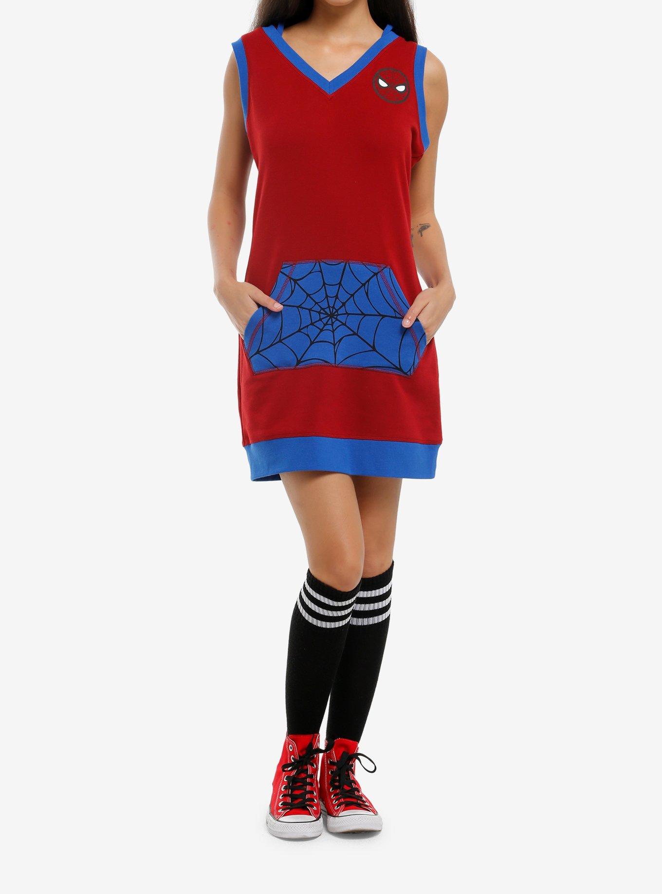 Her Universe Marvel Spider-Man Hoodie Dress, BLUE, alternate