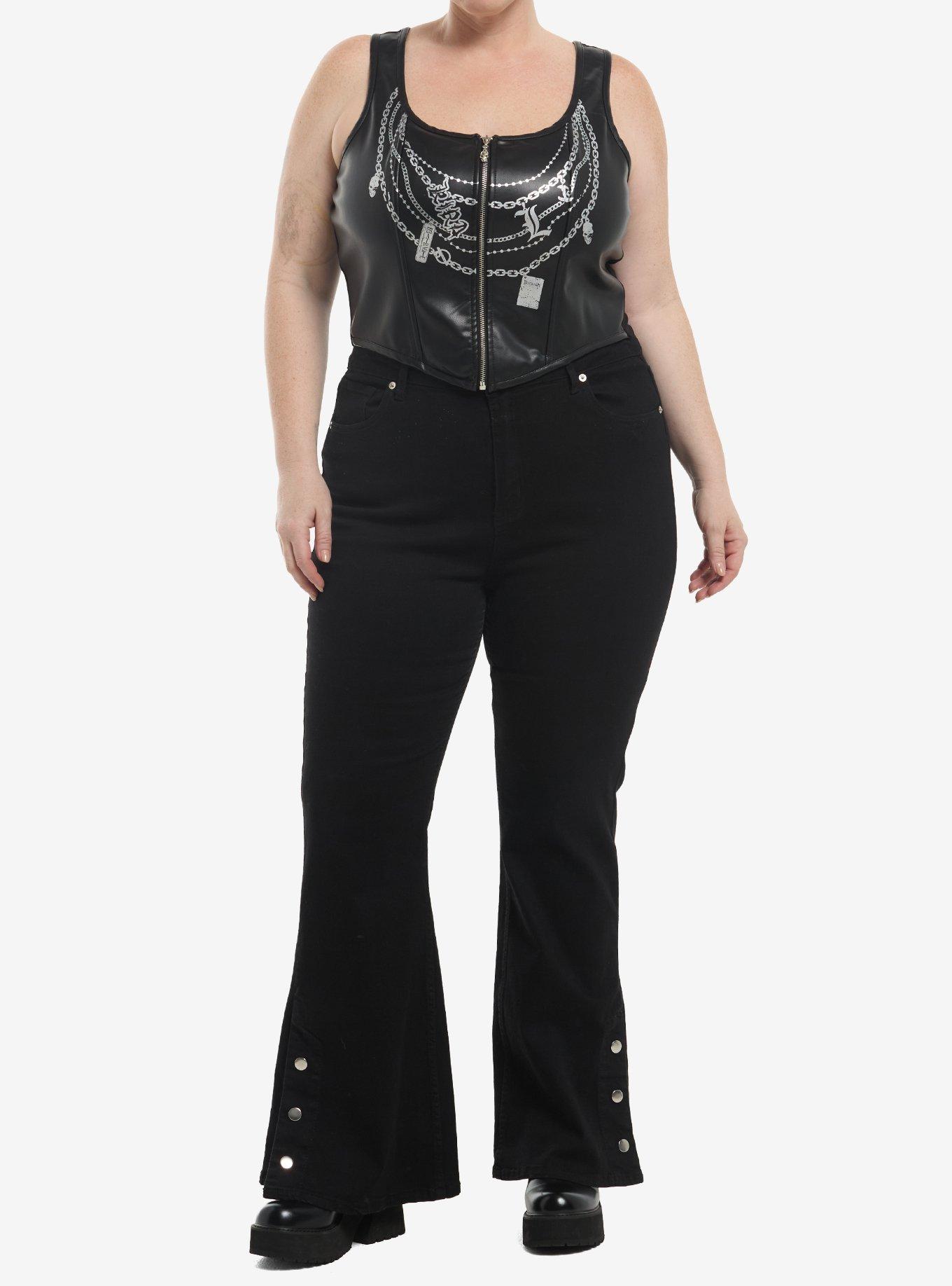 Death Note Chain Print Girls Corset Top Plus Size, MULTI, alternate