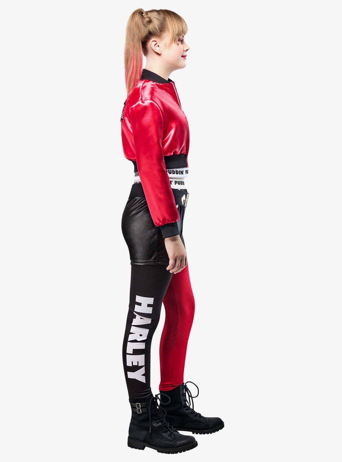 DC Comics Harley Quinn Deluxe Youth Costume, BLACK, alternate