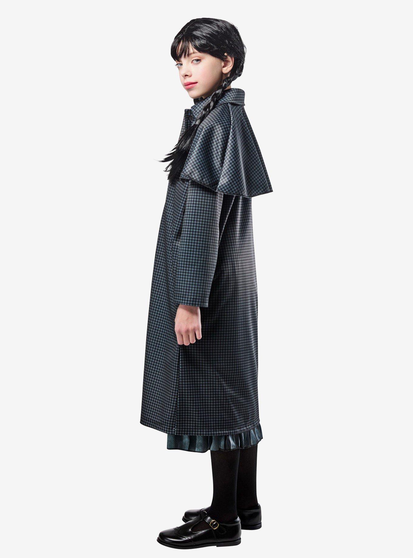 Wednesday Grey Houndstooth Print Coat, GREY, alternate