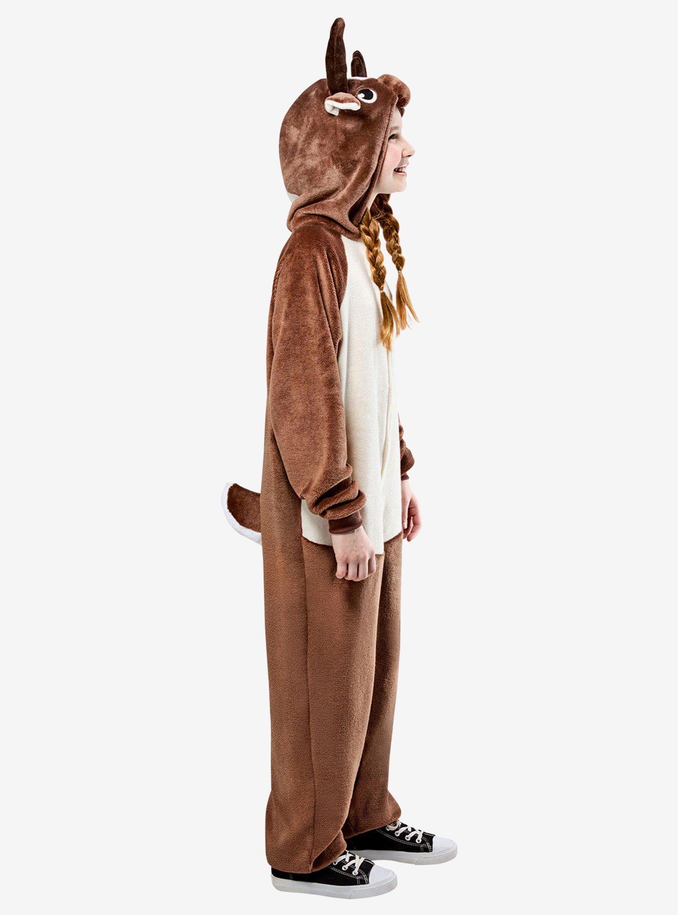 Reindeer Zipsters Youth Costume, BROWN, alternate - view 3