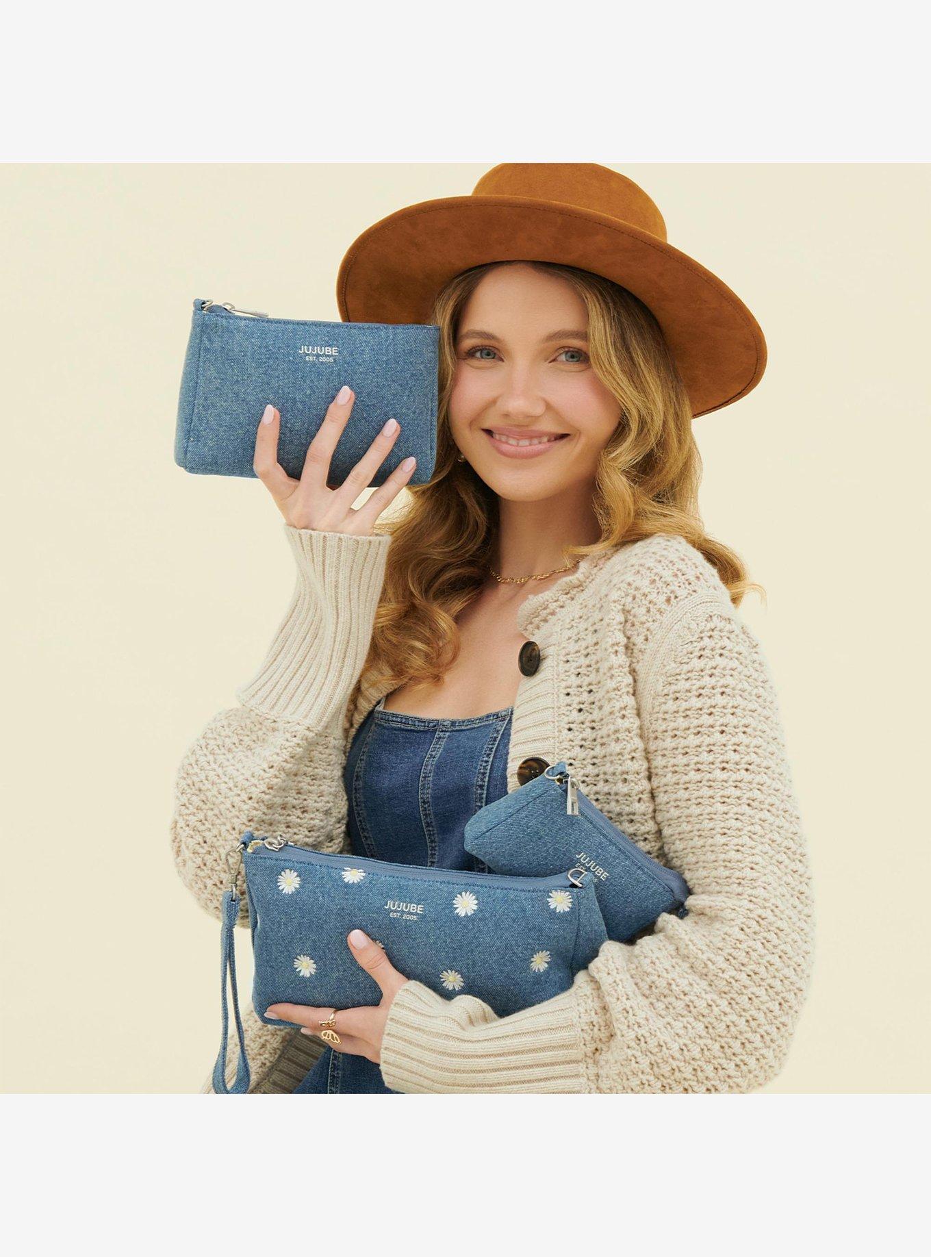JuJuBe Denim and Daisies 3-piece Pouch Set, , alternate