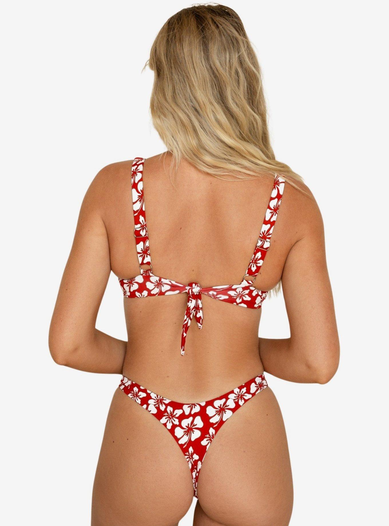 Dippin' Daisy's Seaport Thong Bikini Bottom, RED, alternate