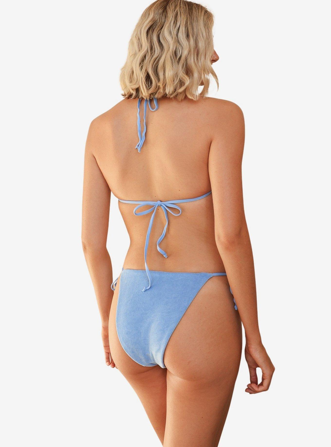 Dippin' Daisy's Palm Tie Back Triangle Bikini Top, BLUE, alternate