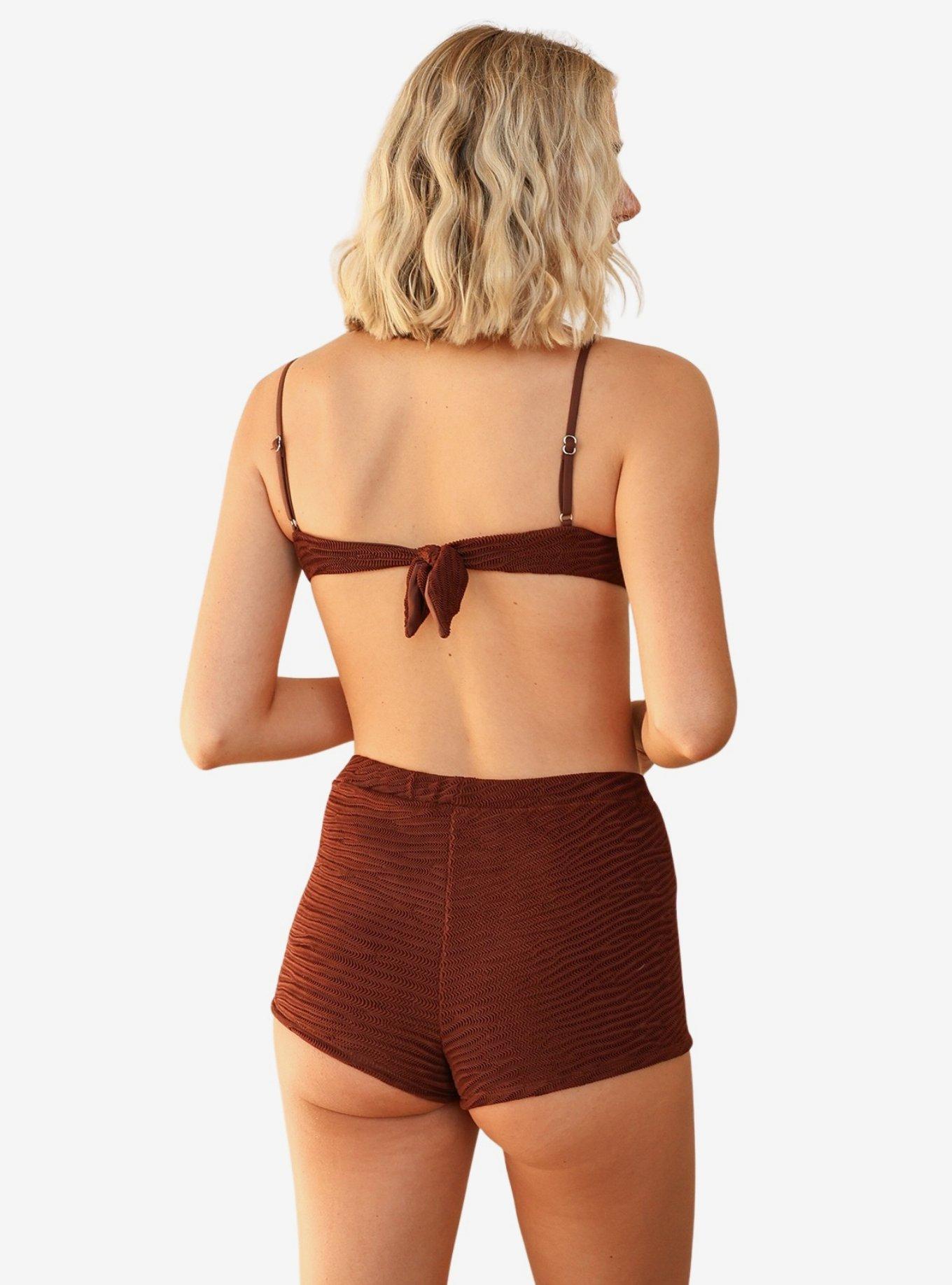 Dippin' Daisy's Farrah Elastic Waist Shorts, BROWN, alternate