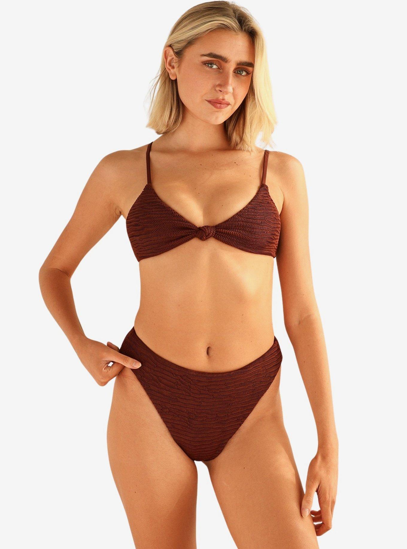 Dippin' Daisy's Seashore High Waist Cheeky Bikini Bottom, BROWN, alternate