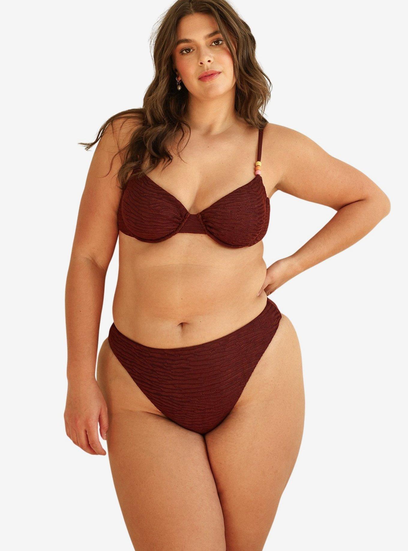 Dippin' Daisy's Seashore High Waist Cheeky Bikini Bottom, BROWN, alternate
