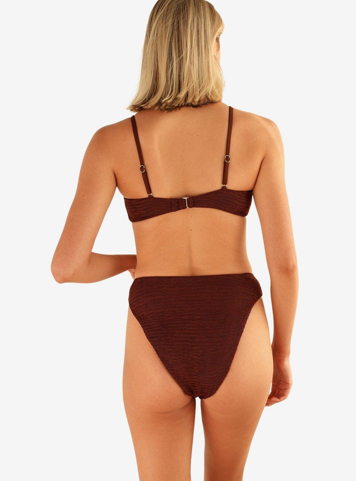 Dippin' Daisy's Zen Knotted Triangle Bikini Top, BROWN, alternate