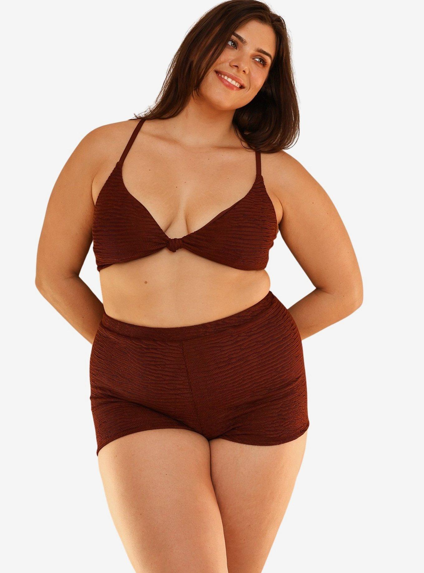 Dippin' Daisy's Zen Knotted Triangle Bikini Top, BROWN, alternate