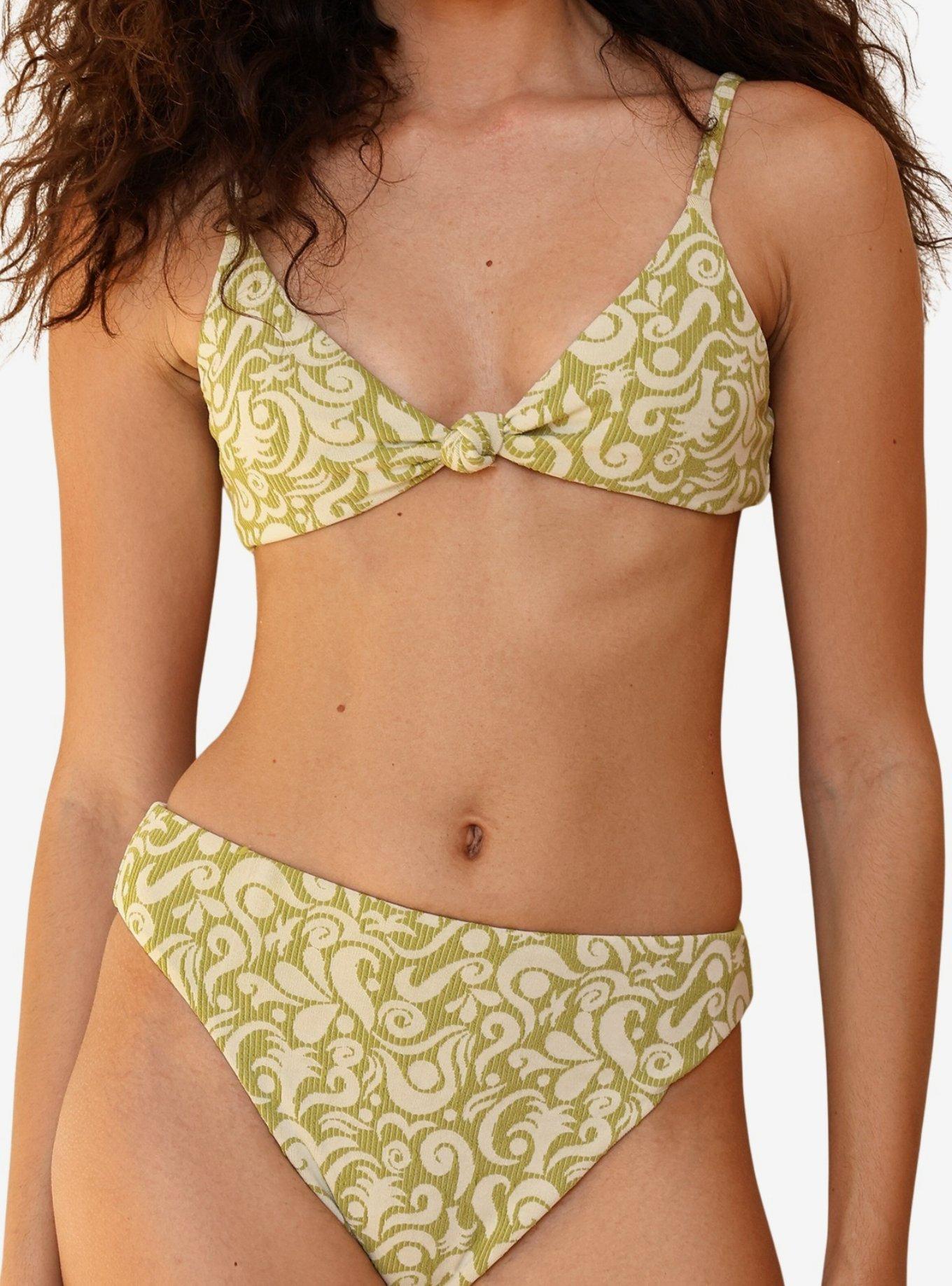 Dippin' Daisy's Zen Knotted Triangle Bikini Top, GREEN, alternate