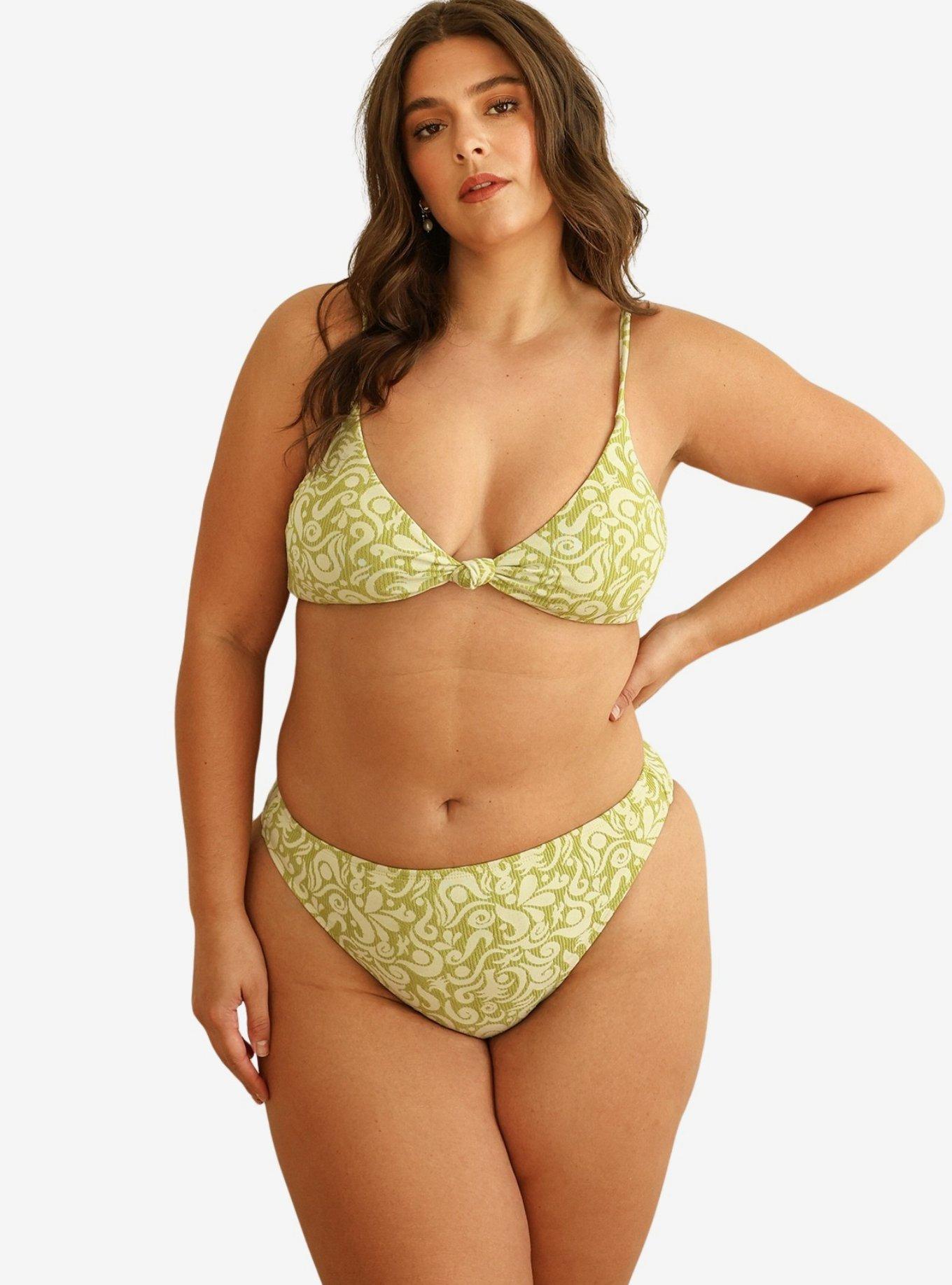 Dippin' Daisy's Zen Knotted Triangle Bikini Top, GREEN, alternate