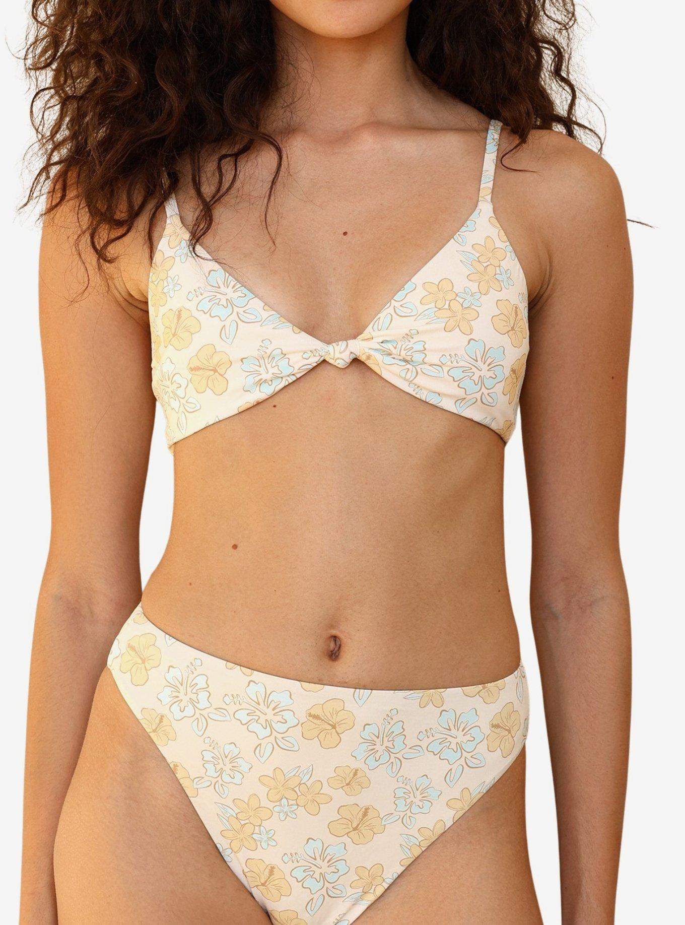 Dippin' Daisy's Zen Knotted Triangle Bikini Top, BRIGHT YELLOW, alternate