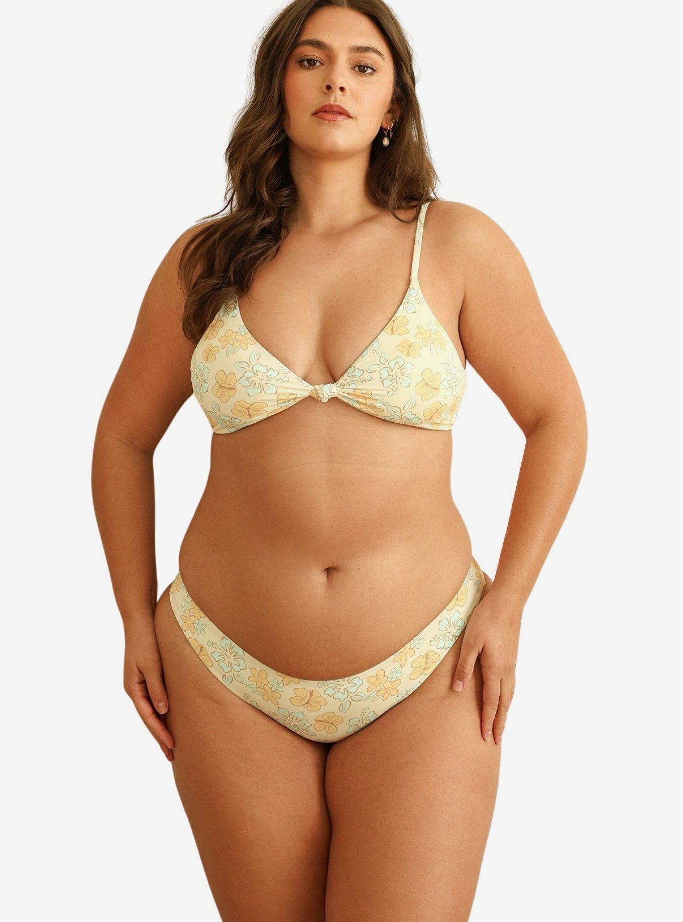 Dippin' Daisy's Zen Knotted Triangle Bikini Top, BRIGHT YELLOW, alternate