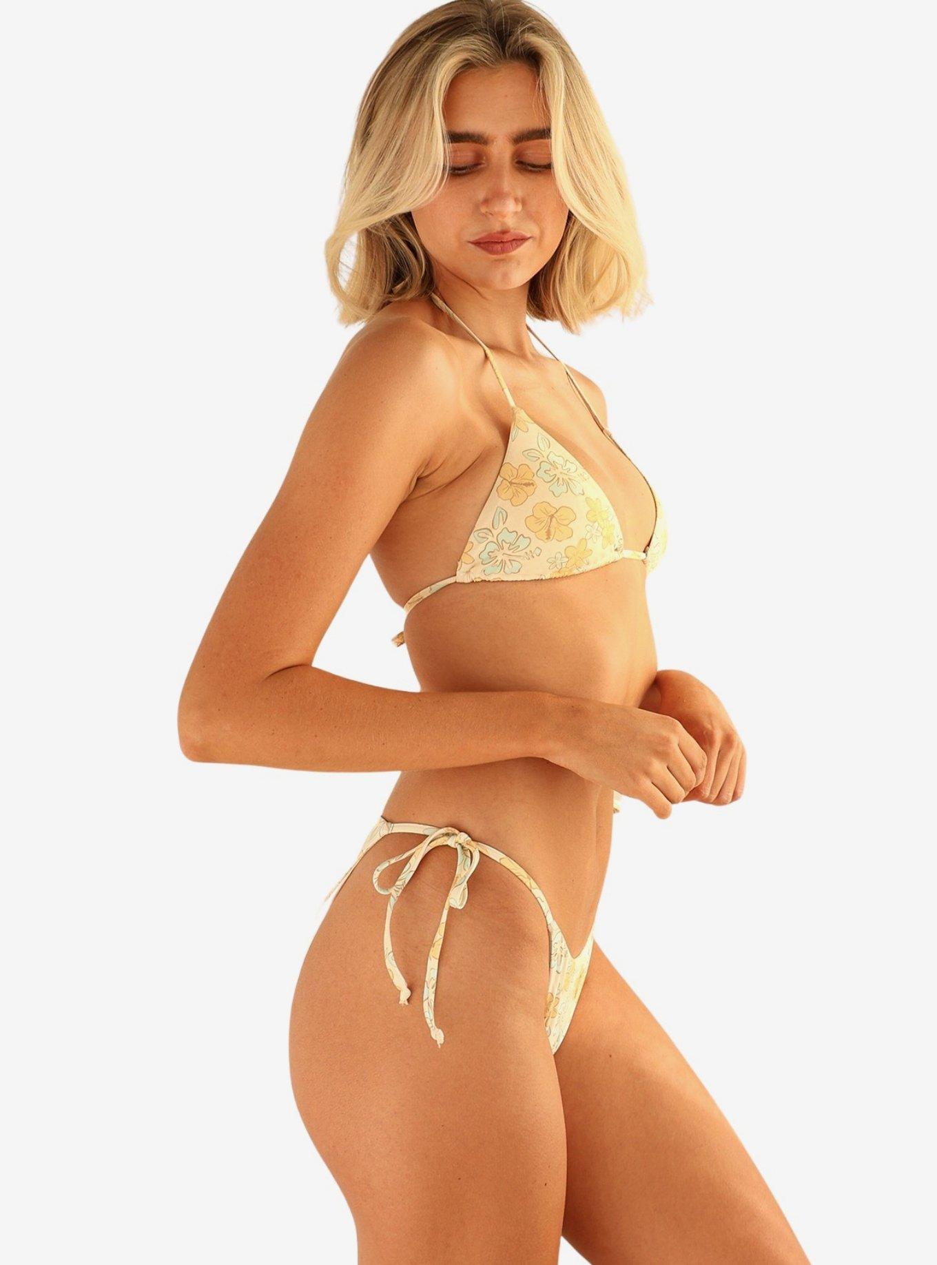 Dippin' Daisy's Palm Triangle Bikini Top, BRIGHT YELLOW, alternate