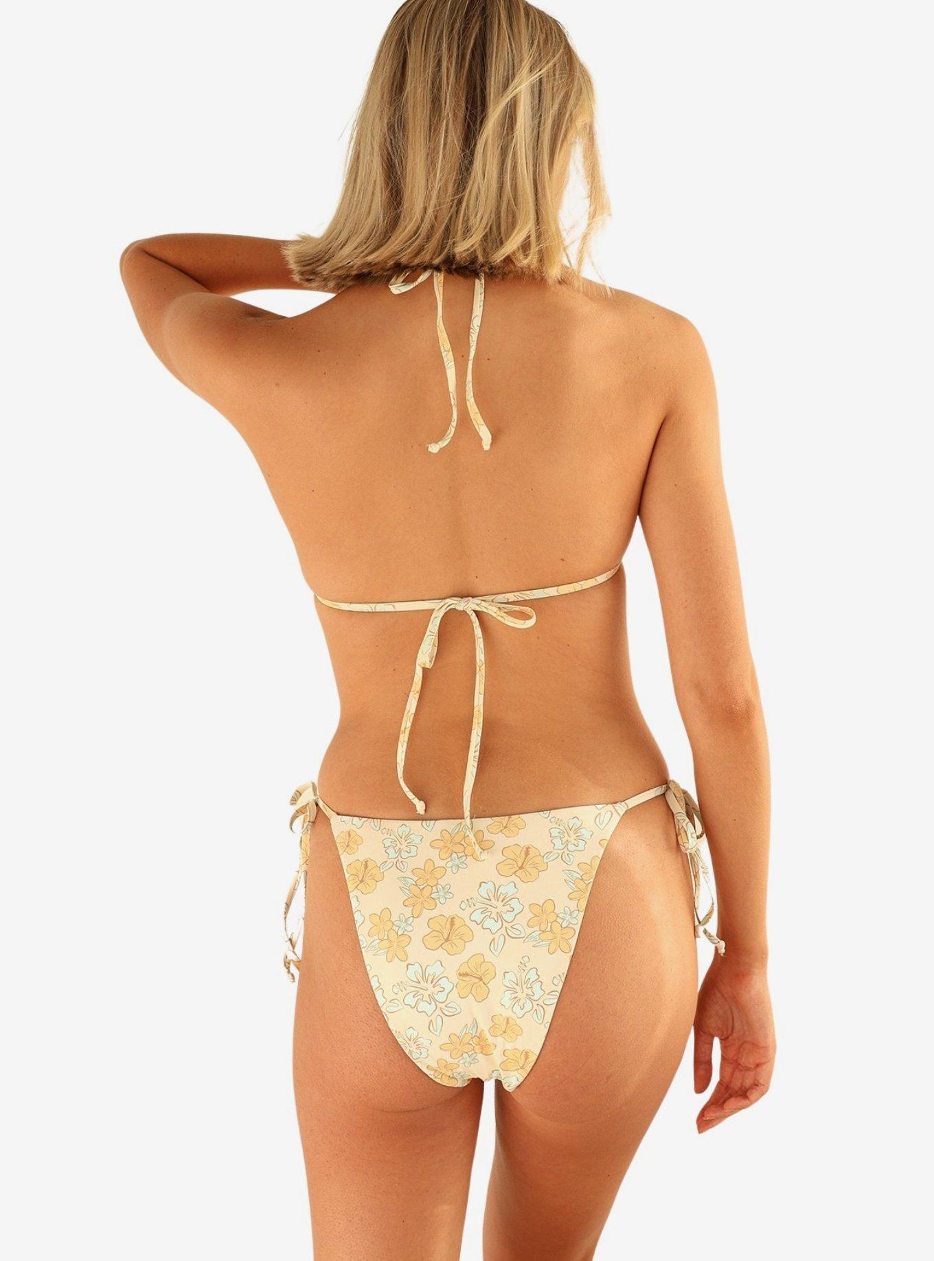 Dippin' Daisy's Palm Triangle Bikini Top, BRIGHT YELLOW, alternate