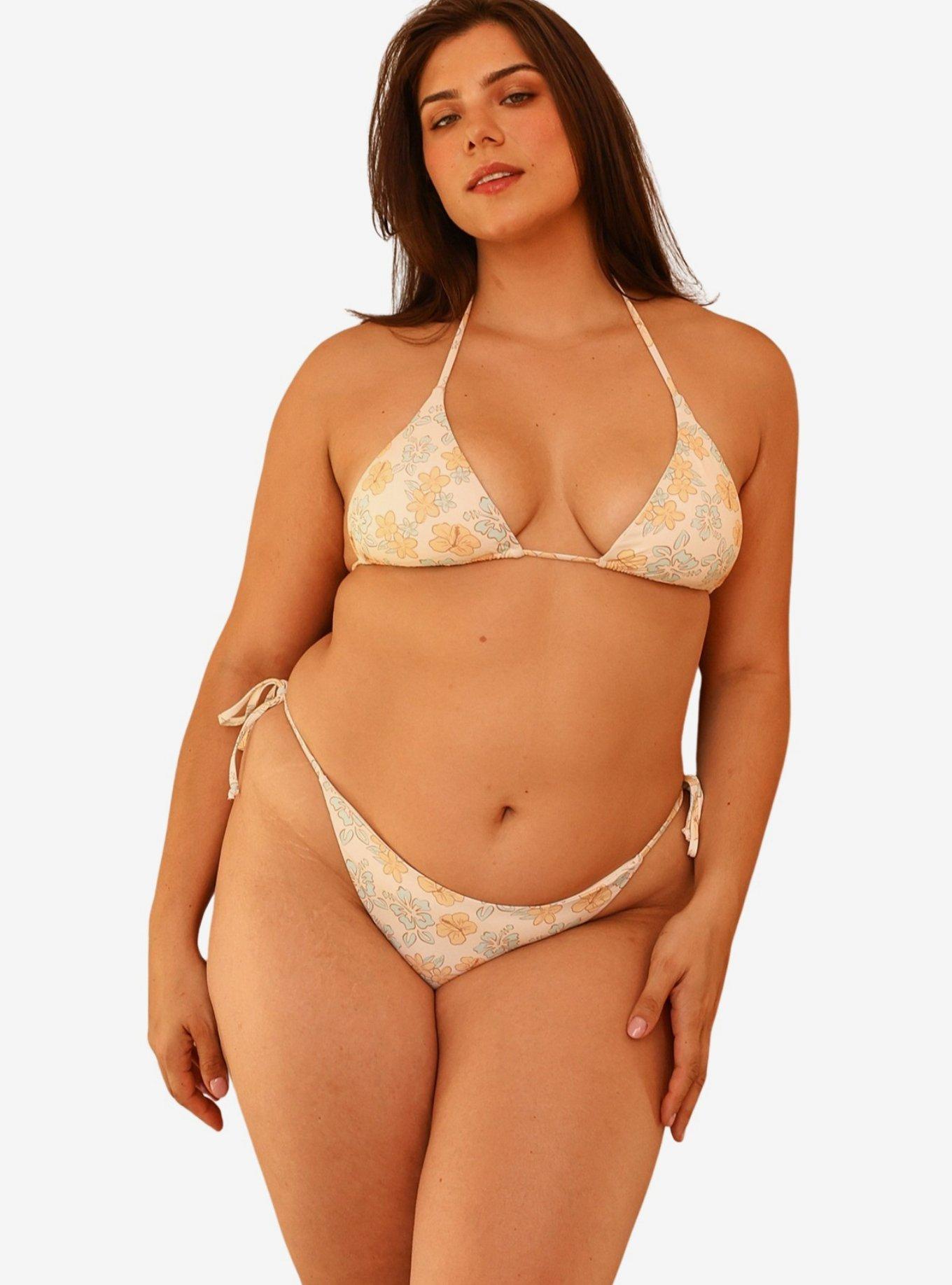 Dippin' Daisy's Palm Triangle Bikini Top, BRIGHT YELLOW, alternate
