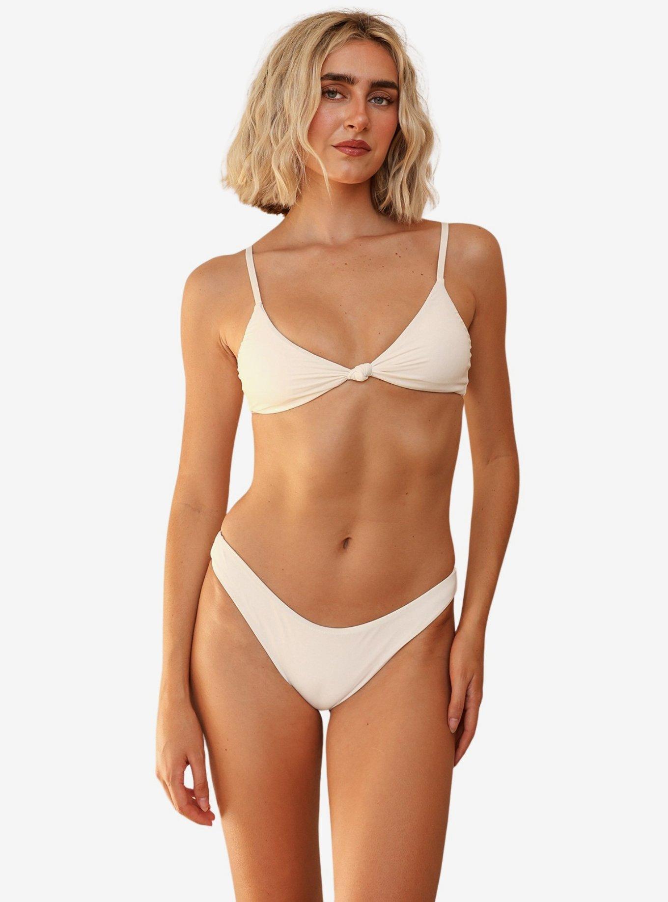Dippin' Daisy's Zen Knotted Triangle Bikini Top, BRIGHT WHITE, alternate