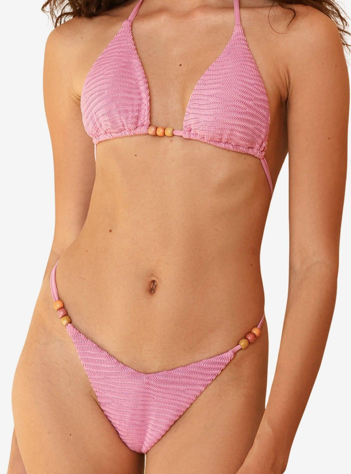 Dippin' Daisy's Fiji V-Cut Thong Bikini Bottom, PINK, alternate