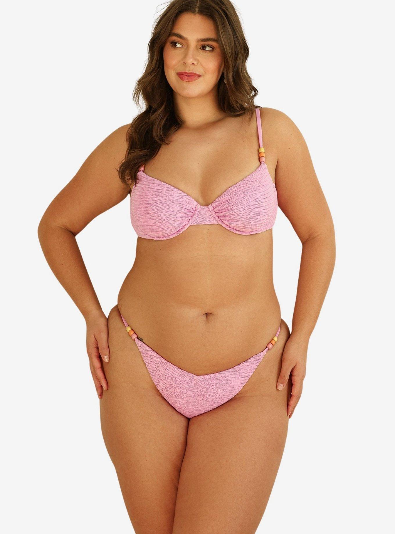 Dippin' Daisy's Fiji V-Cut Thong Bikini Bottom, PINK, alternate