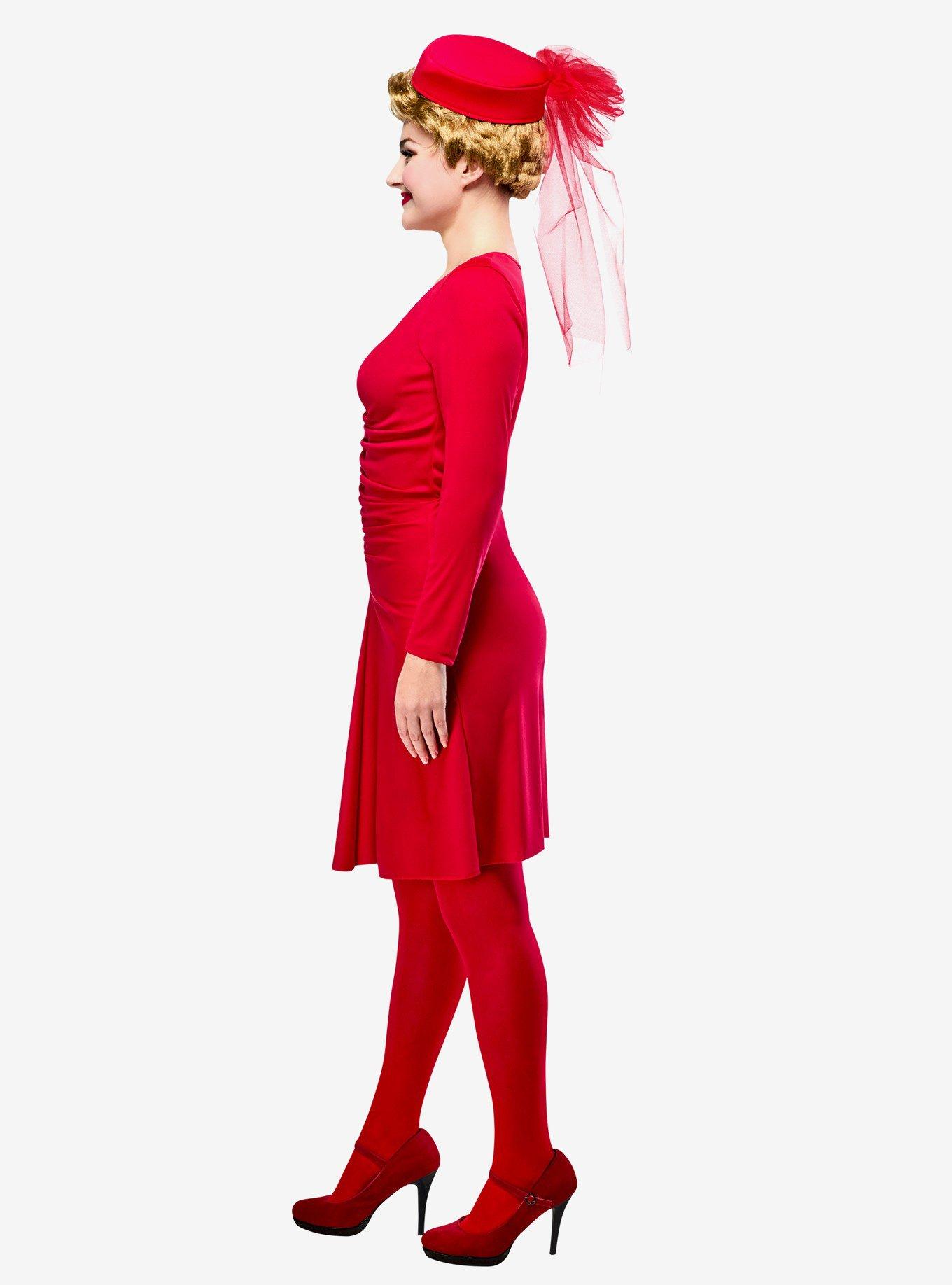 The Golden Girls Blanche Costume with Wig, RED, alternate