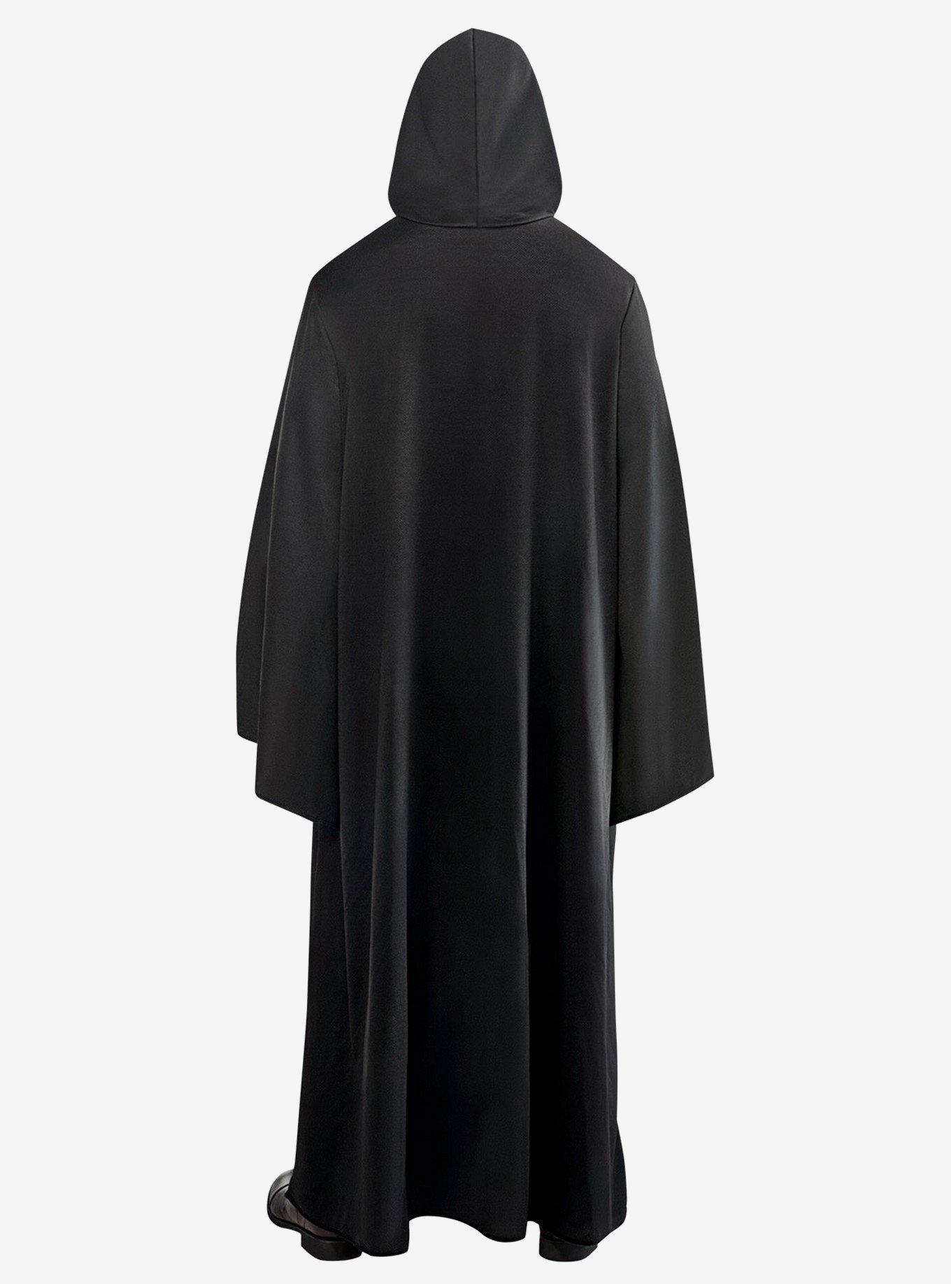 Black Full Length Hooded Renaissance Cloak, BLACK, alternate