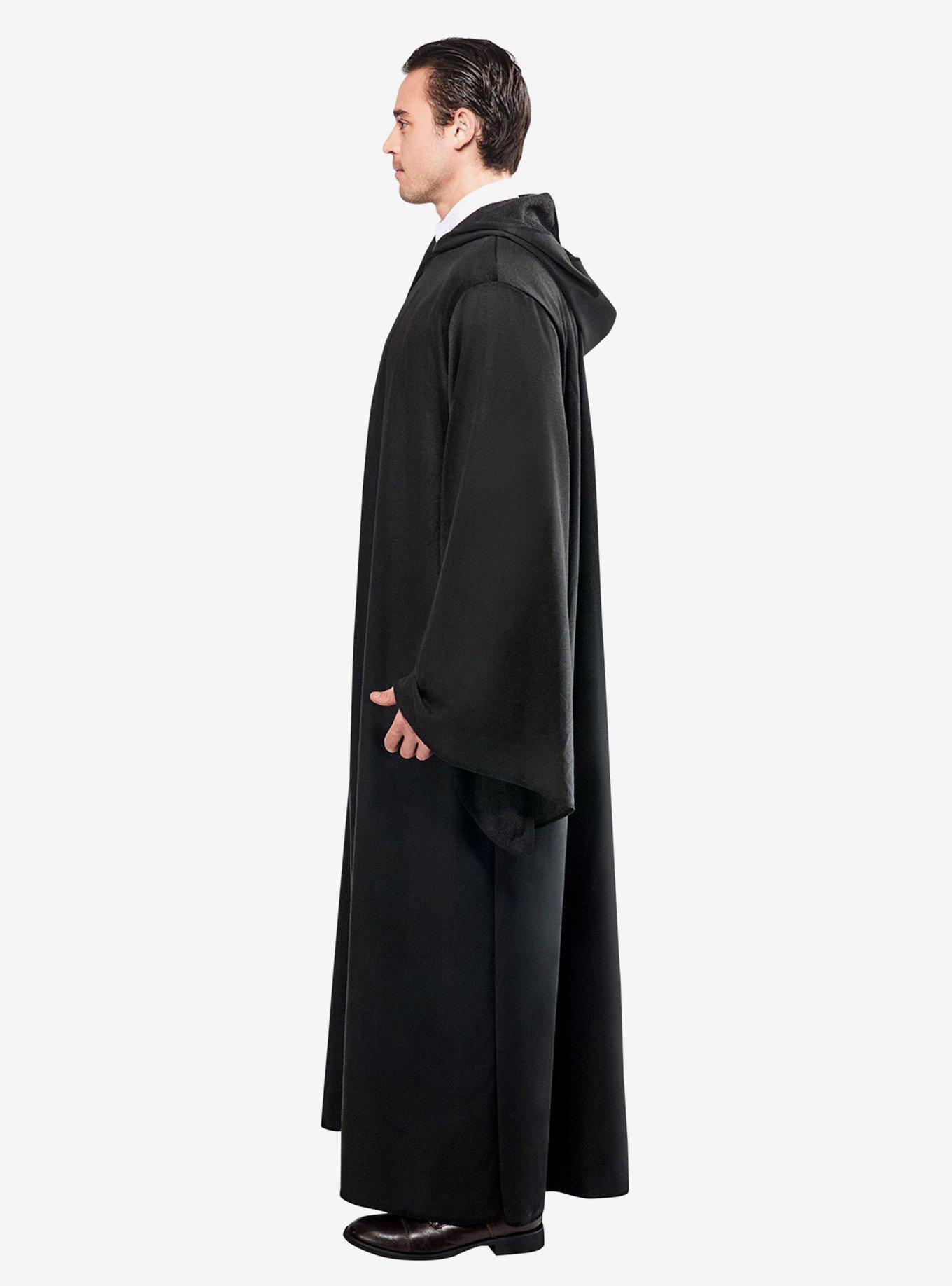 Black Full Length Hooded Renaissance Cloak, BLACK, alternate