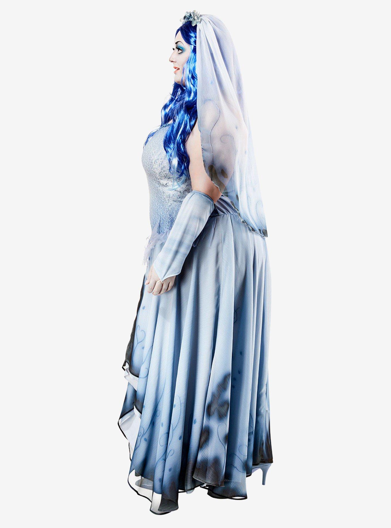 Corpse Bride Emily Plus Size Costume, BLUE, alternate