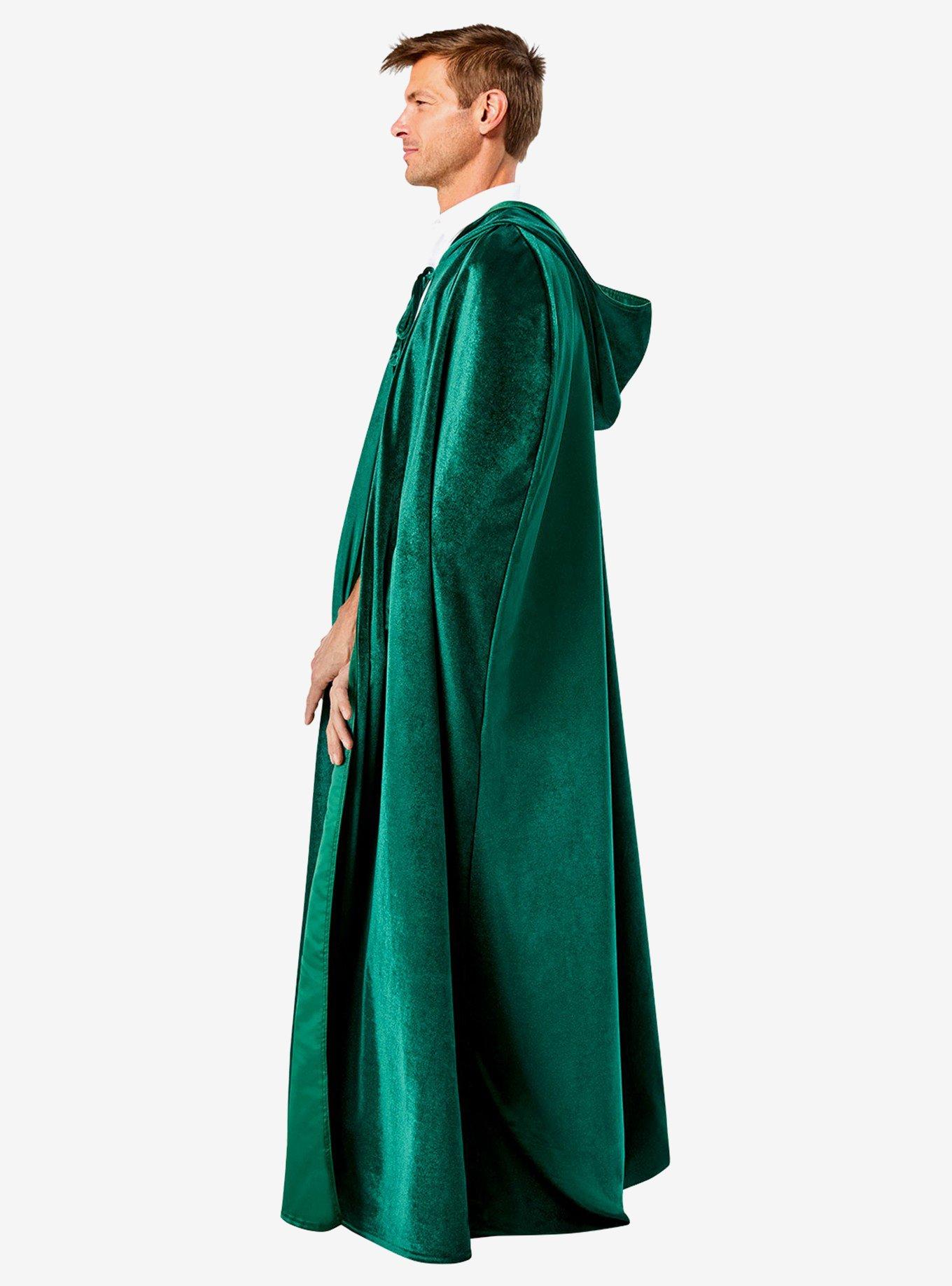 Green Full Length Hooded Renaissance Cloak, , alternate