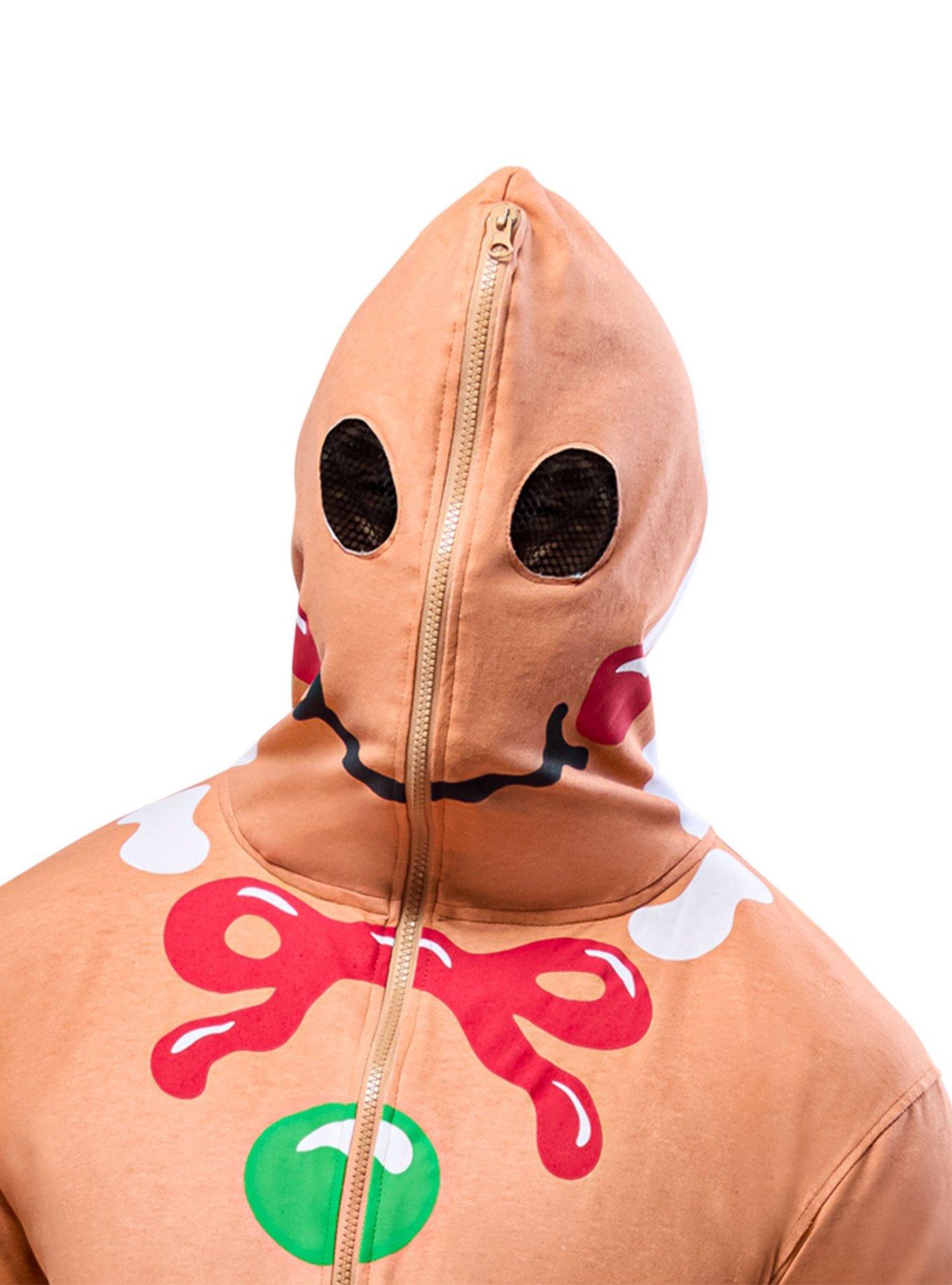Gingerbread Man Hooded Zipsters Costume, BEIGE, alternate