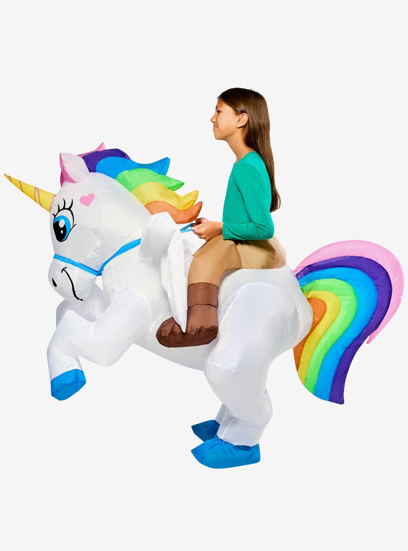 Ride on Unicorn Light Up Inflatable Youth Costume, , hi-res