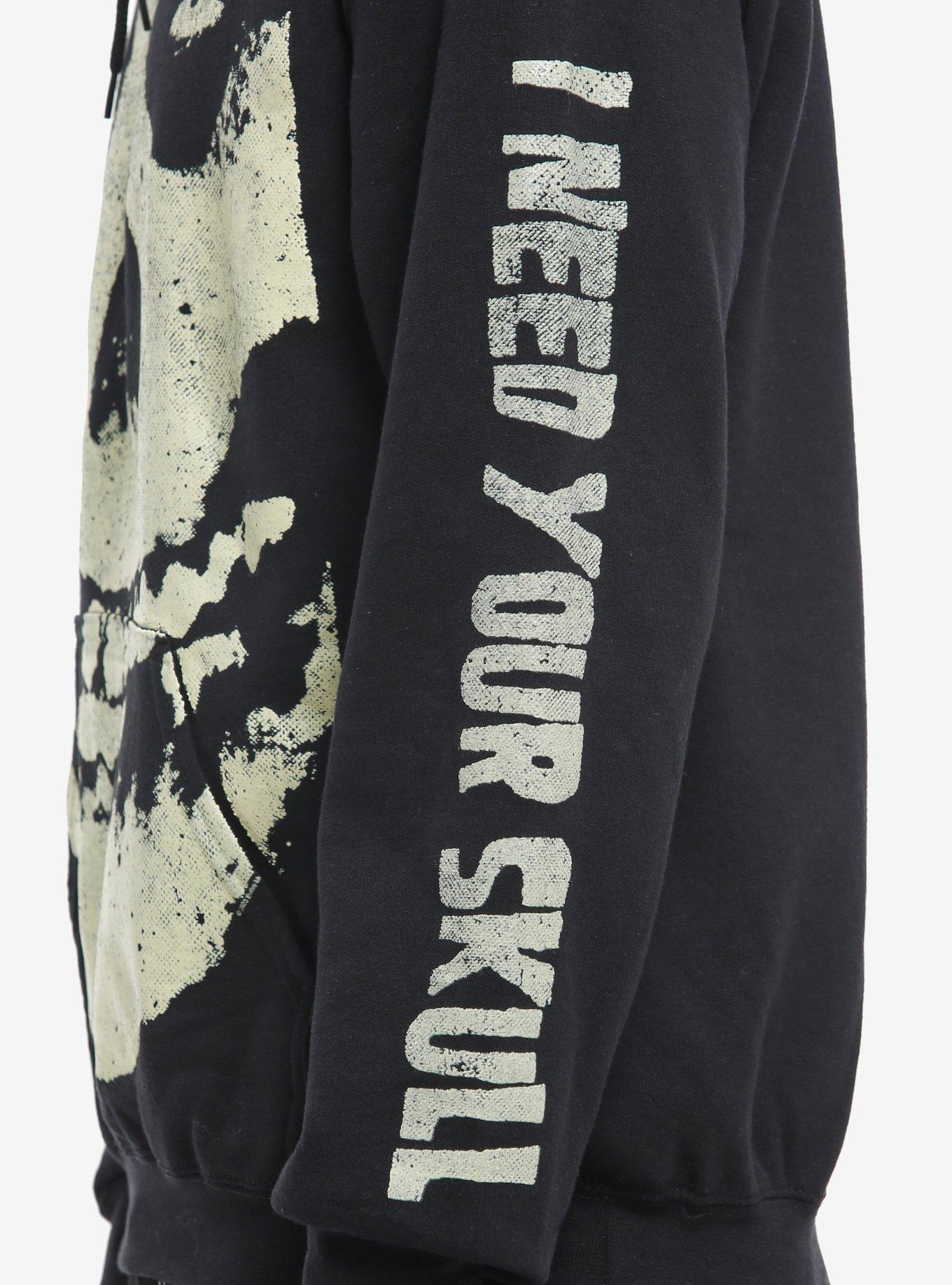 Misfits Fiend Skull Glow-In-The-Dark Hoodie, BLACK, alternate