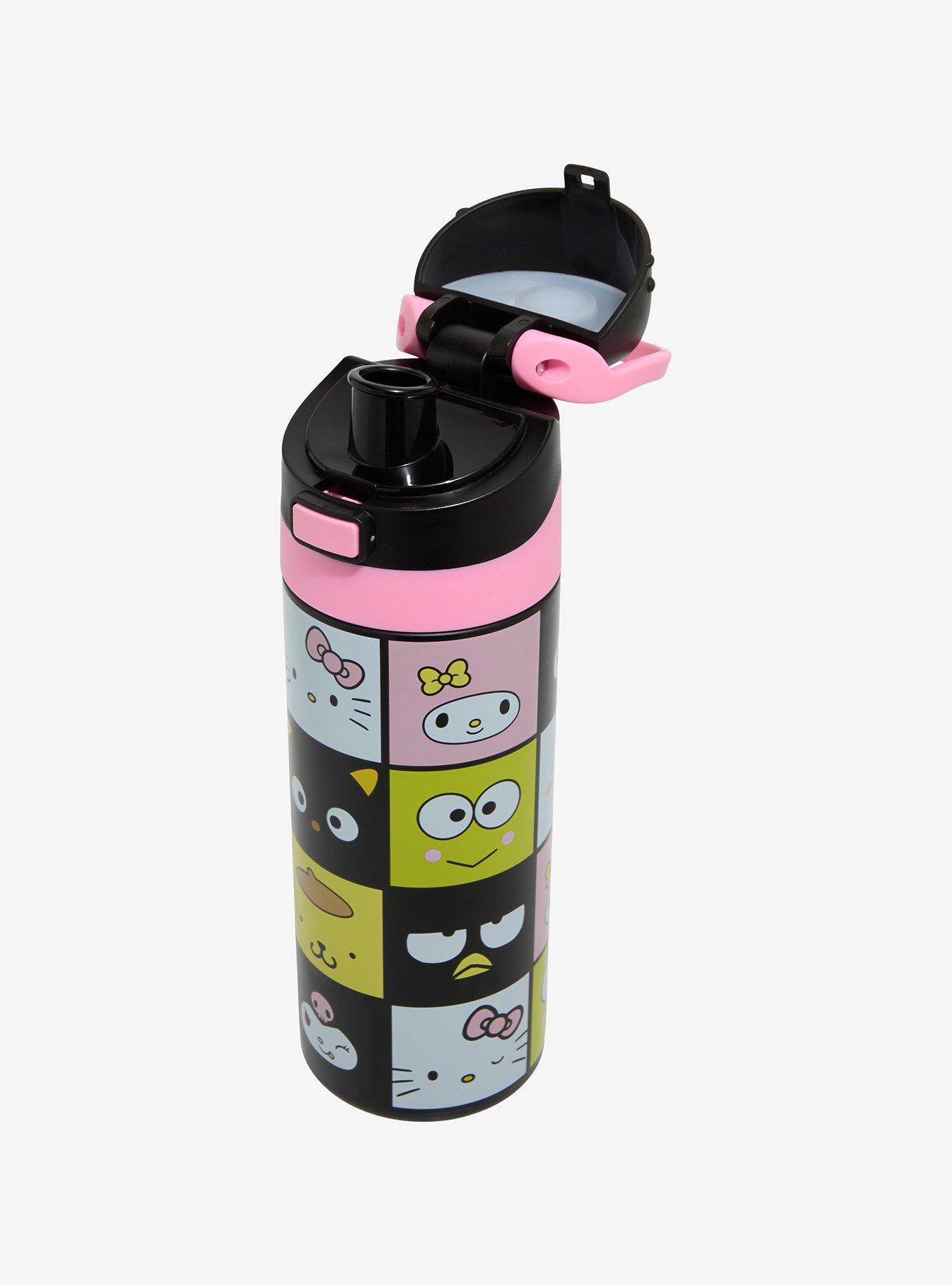 Hello Kitty And Friends Grid Stainless Steel Flip-Top Water Bottle, , hi-res