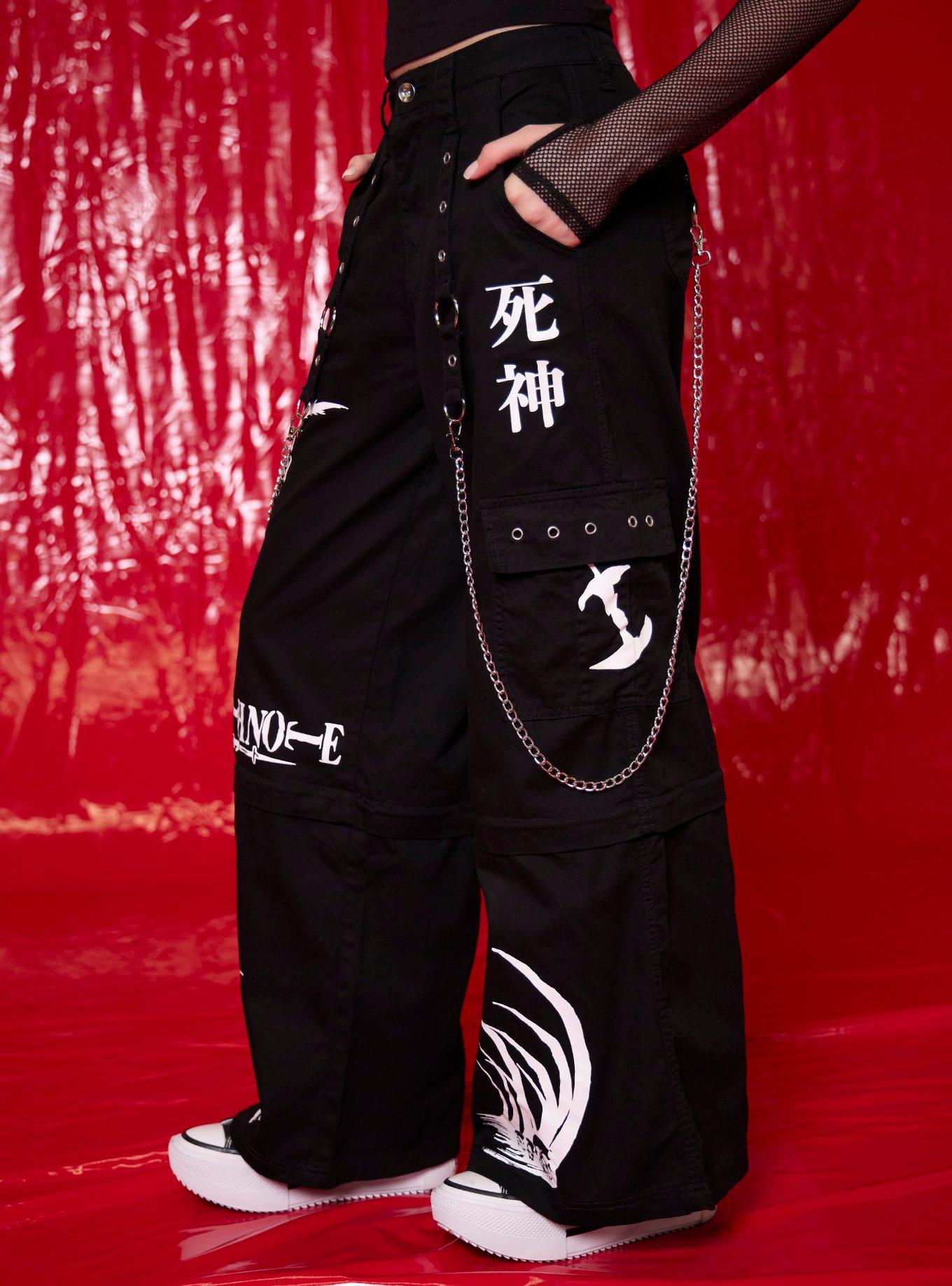 Death Note Suspender Zip-Off Wide Leg Jeans, MULTI, alternate