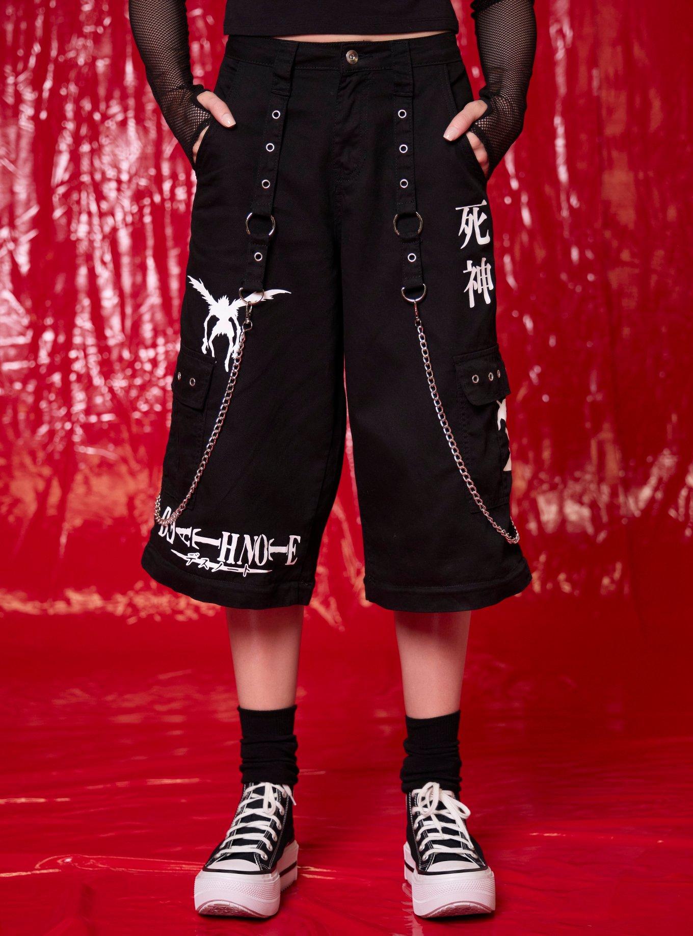 Death Note Suspender Zip-Off Wide Leg Jeans, MULTI, alternate