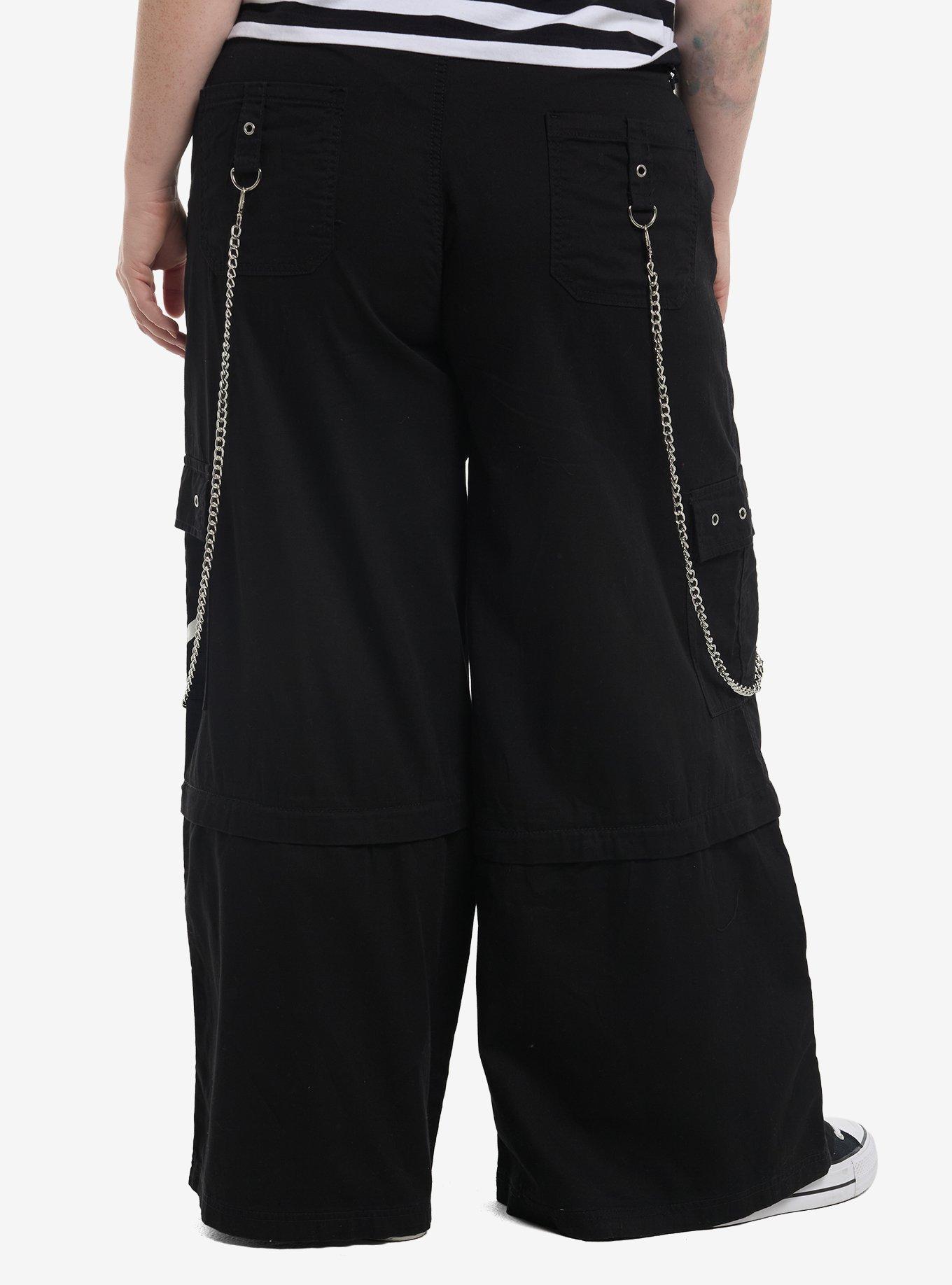 Death Note Suspender Zip-Off Wide Leg Jeans Plus Size, , hi-res