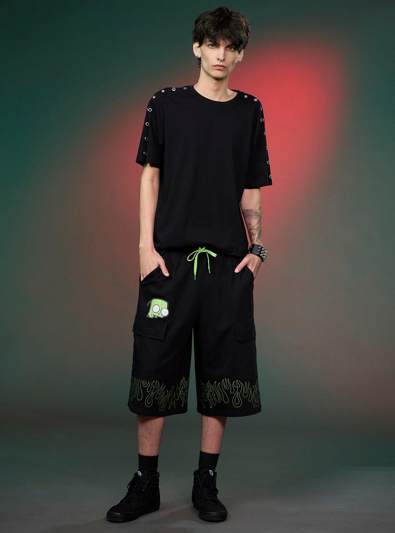 Invader Zim GIR Flames Cargo Lounge Shorts, , hi-res