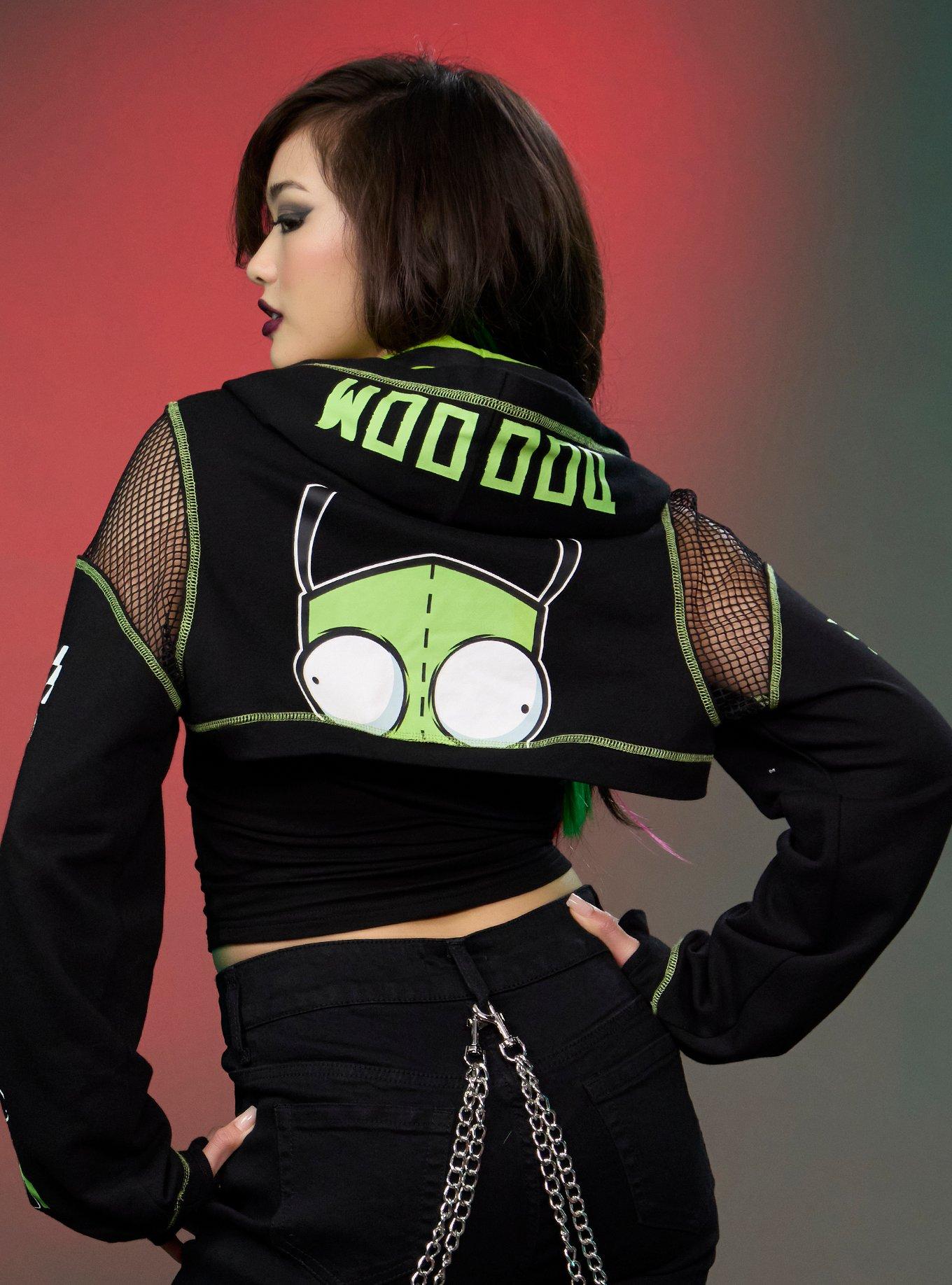 Invader Zim GIR Icons Girls Crop Hoodie, , hi-res