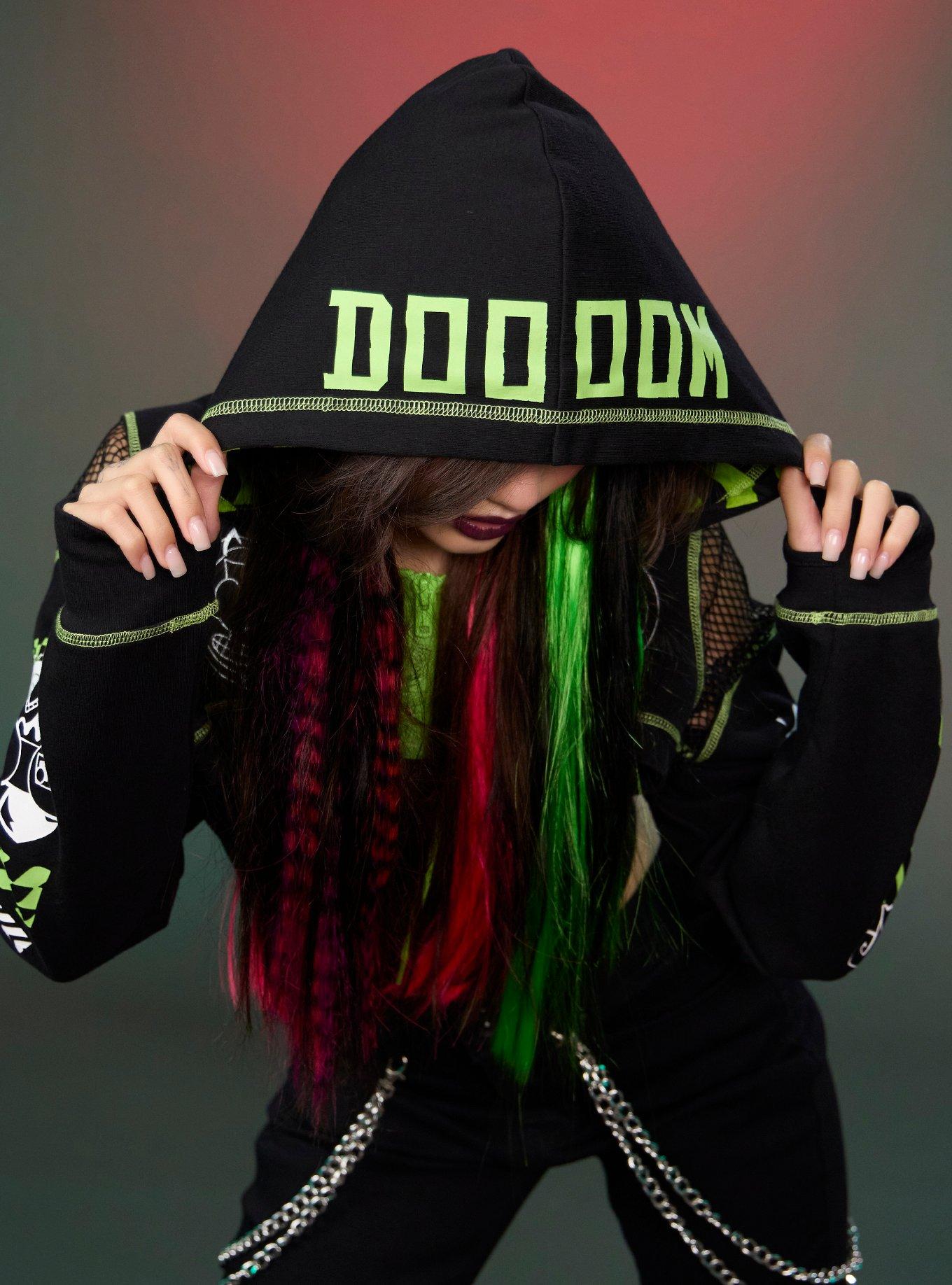 Invader Zim GIR Icons Girls Crop Hoodie, MULTI, alternate